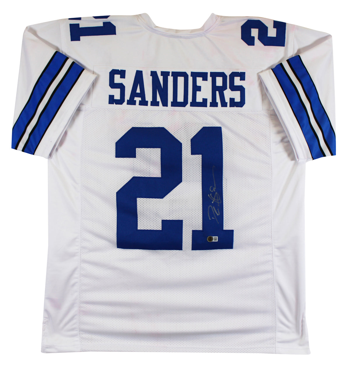 Deion Sanders Authentic Signed White Pro Style Jersey BAS Witnessed #1W995758