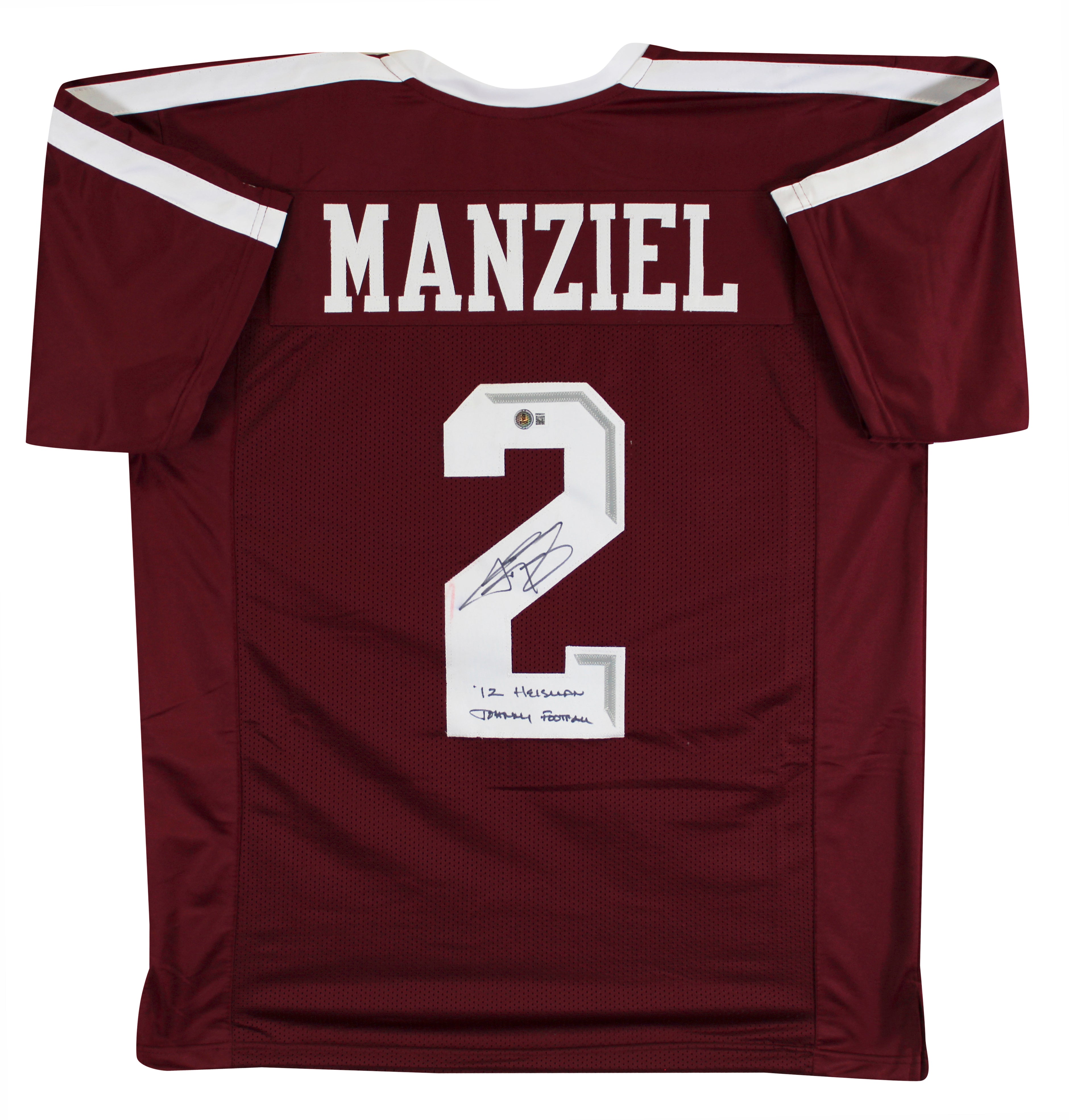 Texas A&M Johnny Manziel "2x Insc" Signed Maroon Pro Style Jersey BAS #2W560331