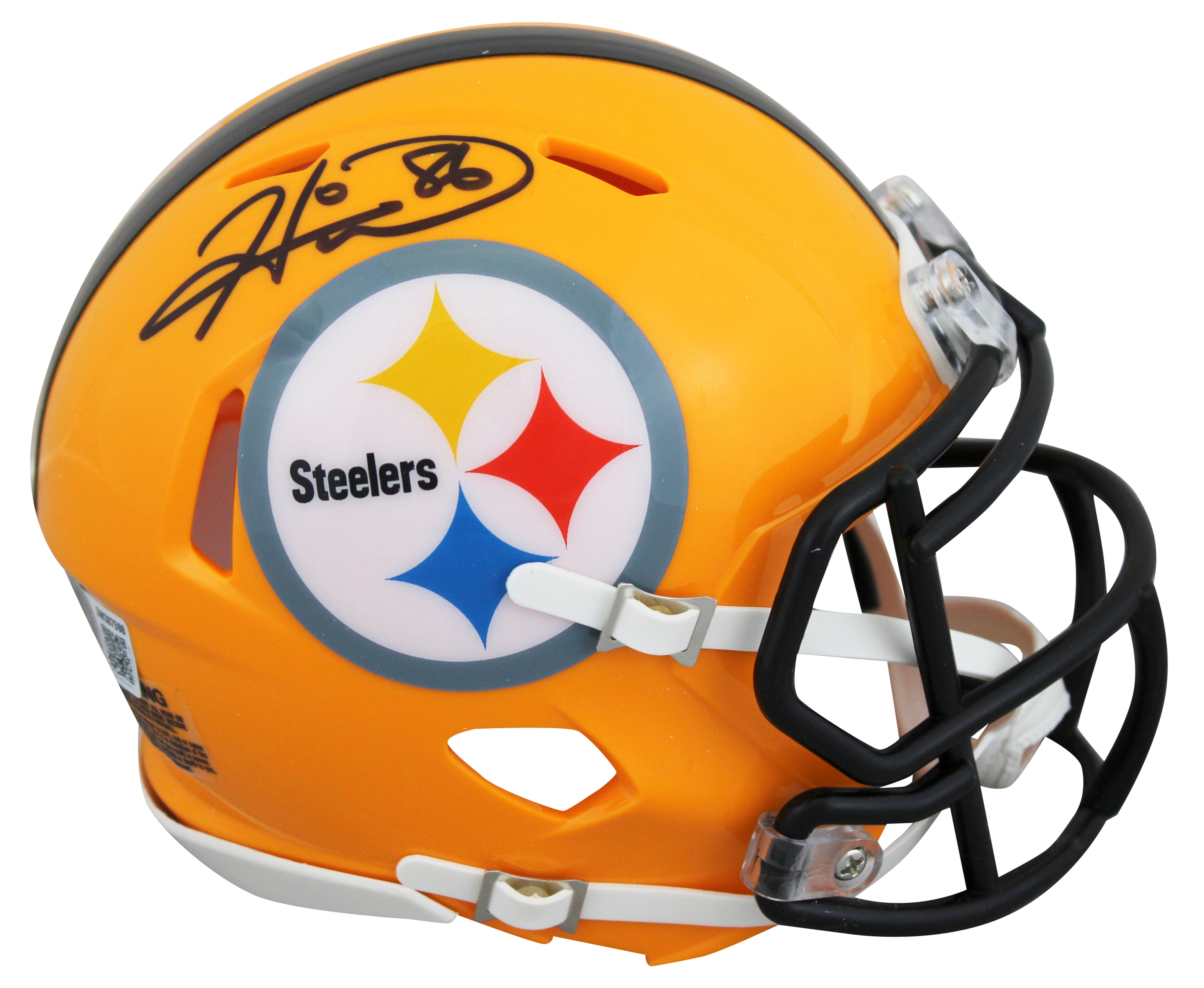 Steelers Hines Ward Signed 1962 Throwback Speed Mini Helmet w/ Case BAS Witness