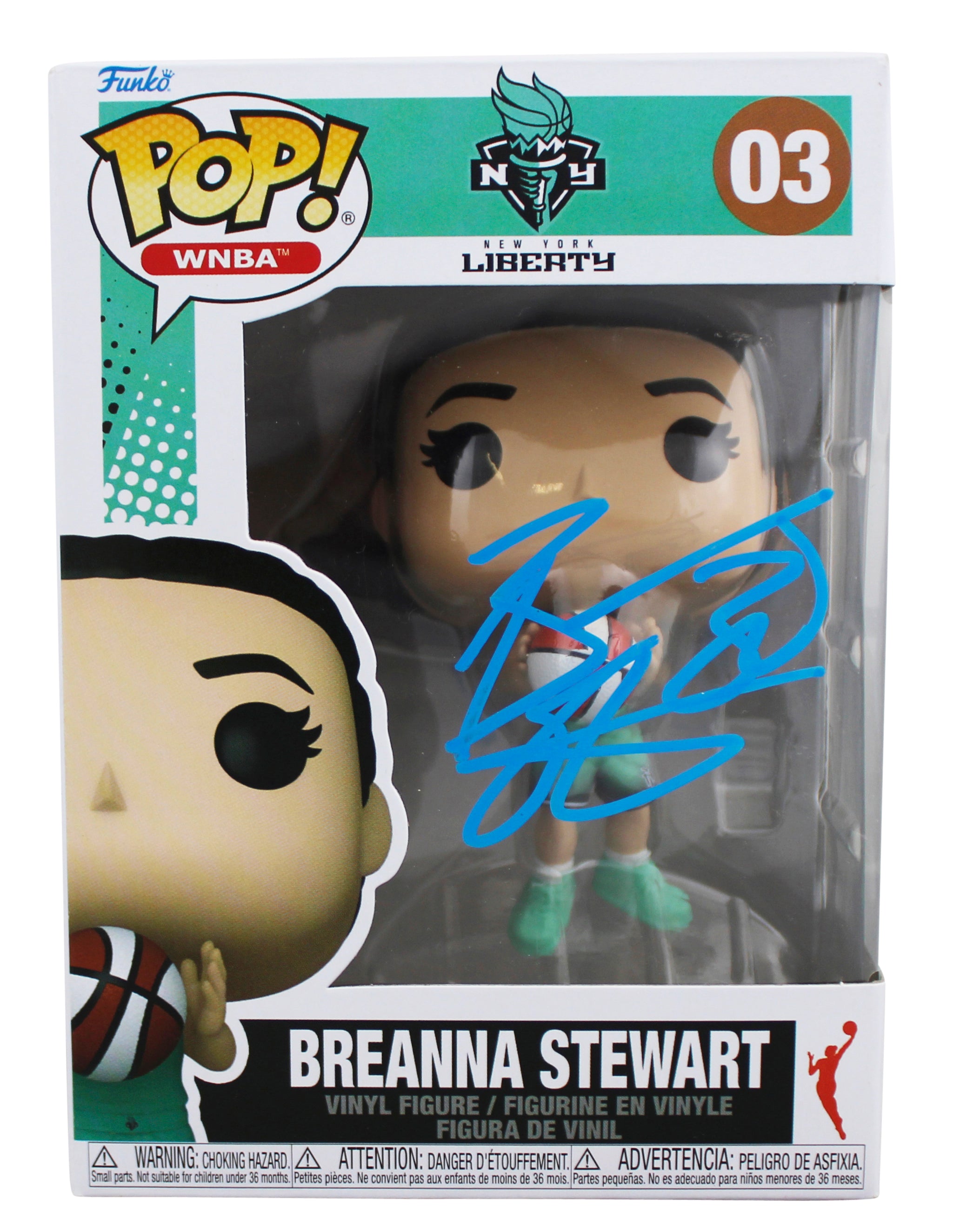 Liberty Breanna Stewart Authentic Signed #03 Funko Pop Vinyl Figure JSA #CG14004