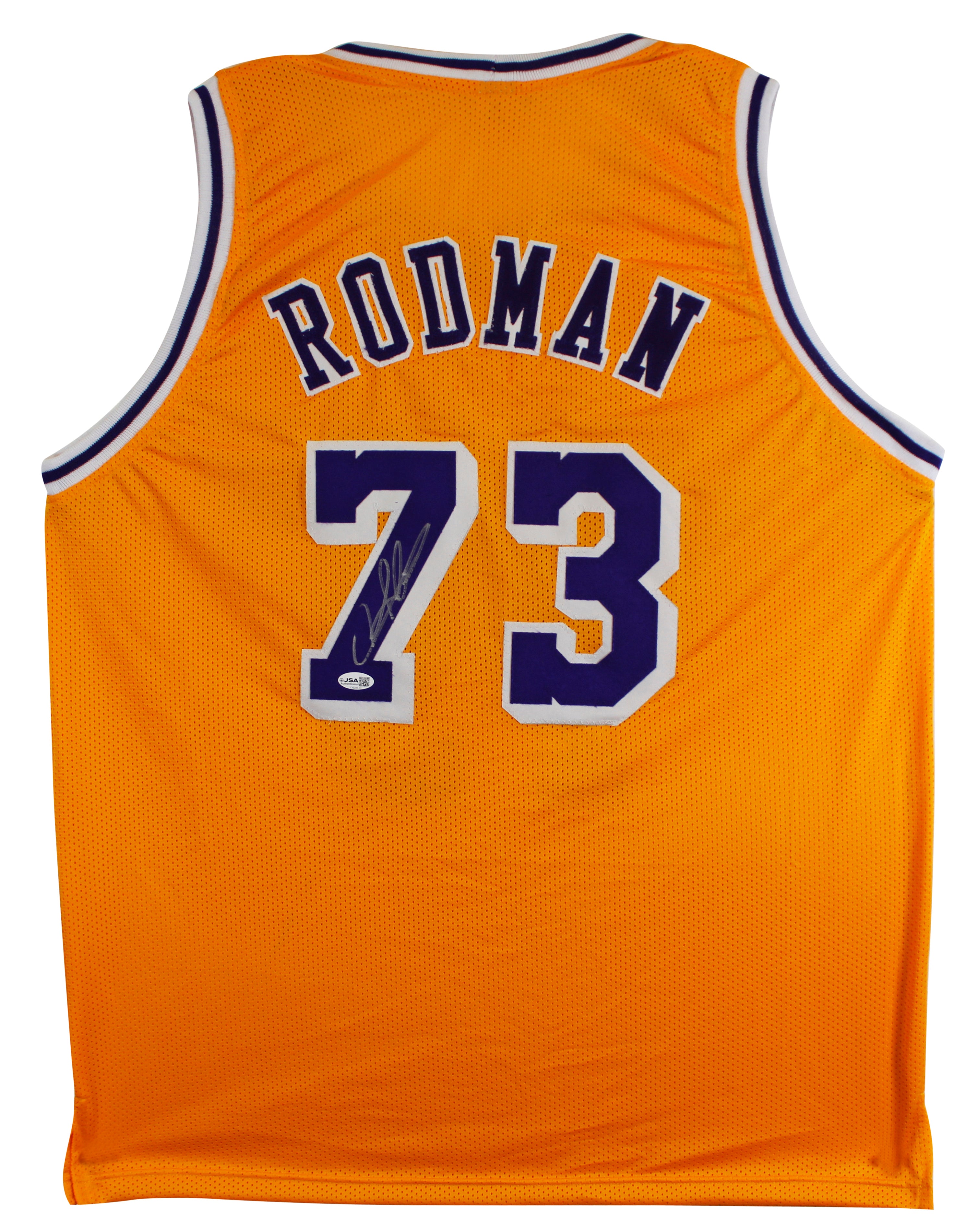 Dennis Rodman Authentic Signed Yellow Pro Style Jersey Autographed JSA