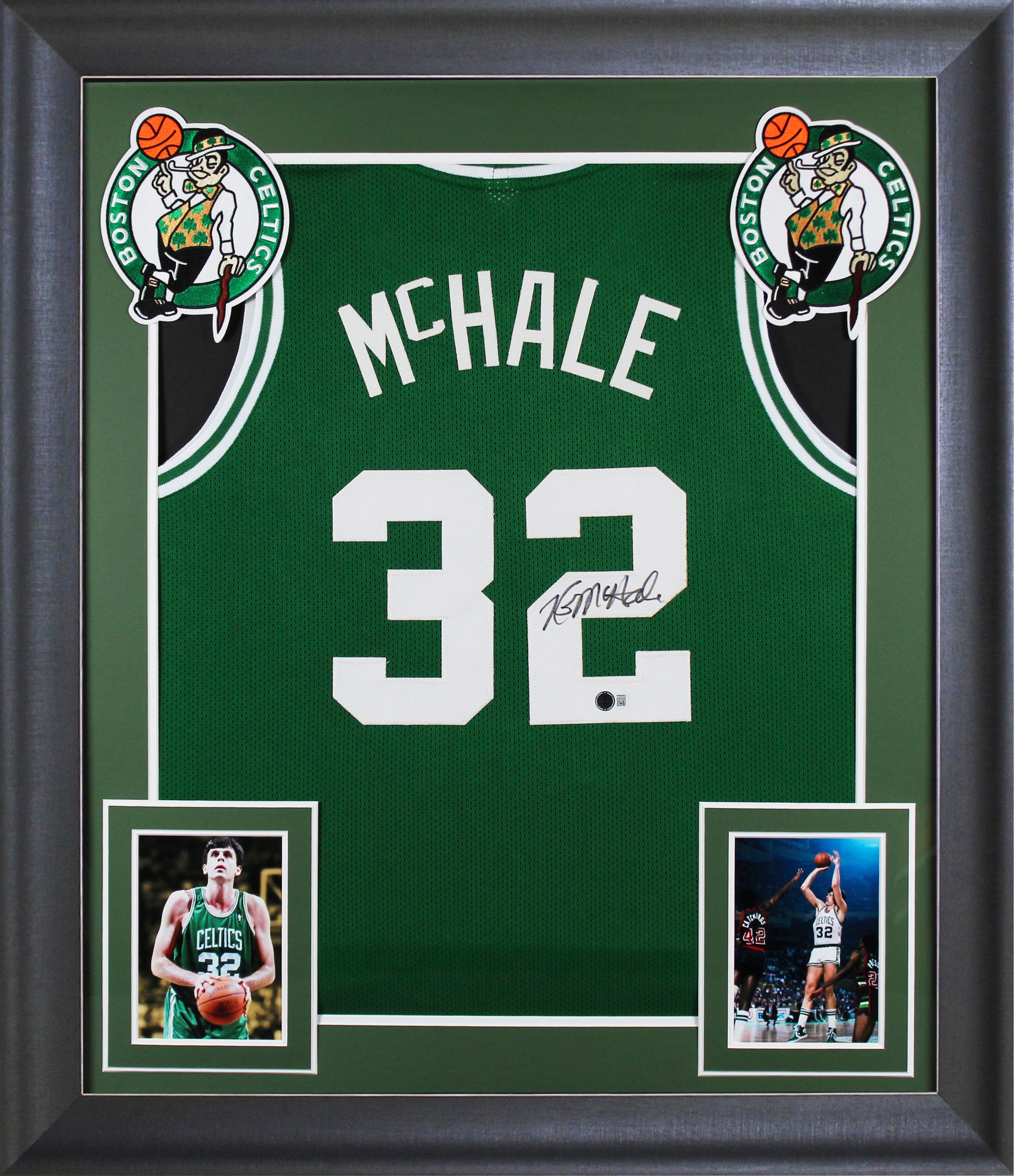 Kevin McHale Authentic Signed Green Pro Style Framed Jersey BAS Witnessed 2