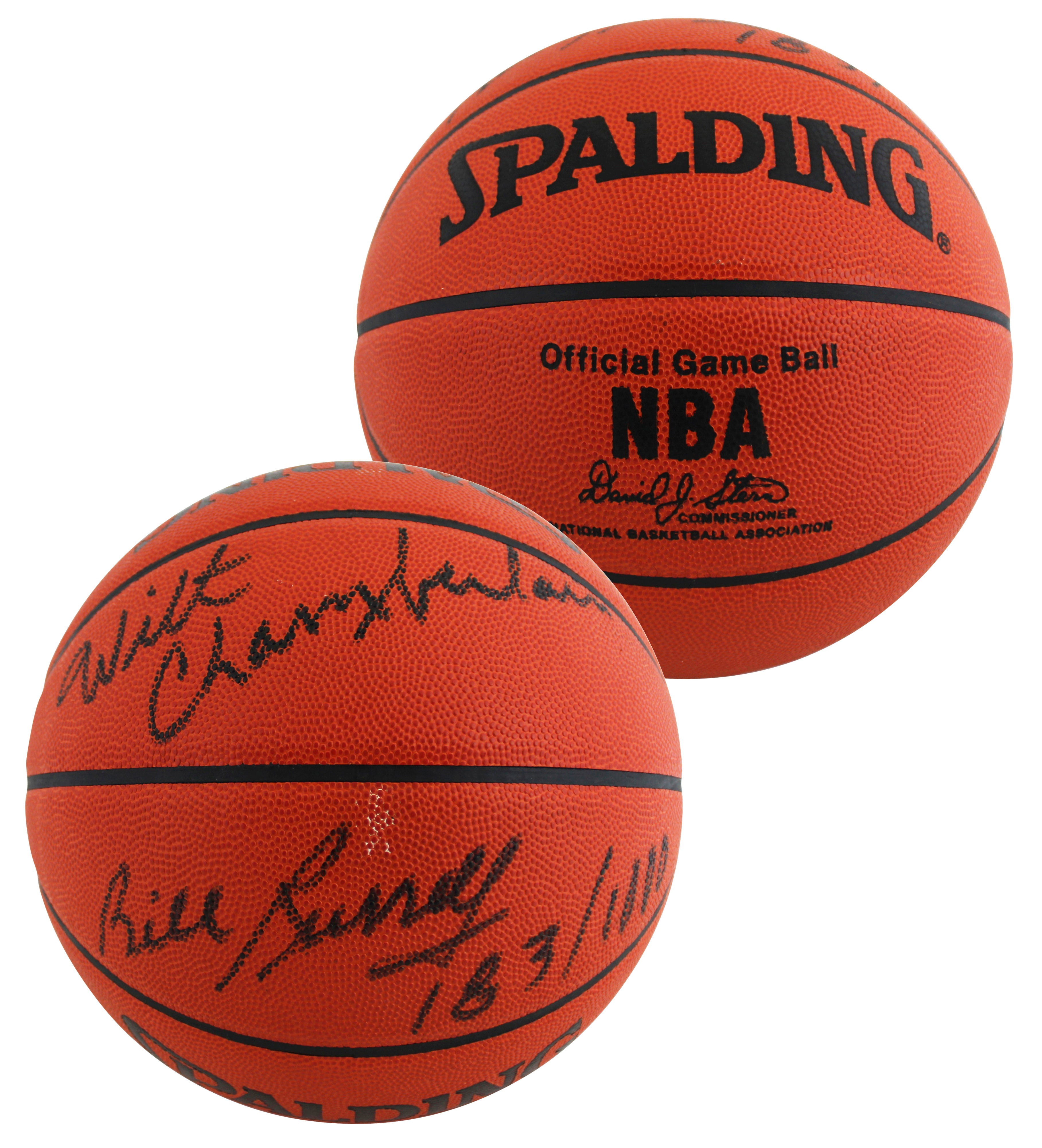 Wilt Chamberlain & Bill Russell Signed Official NBA Game Ball Basketball BAS