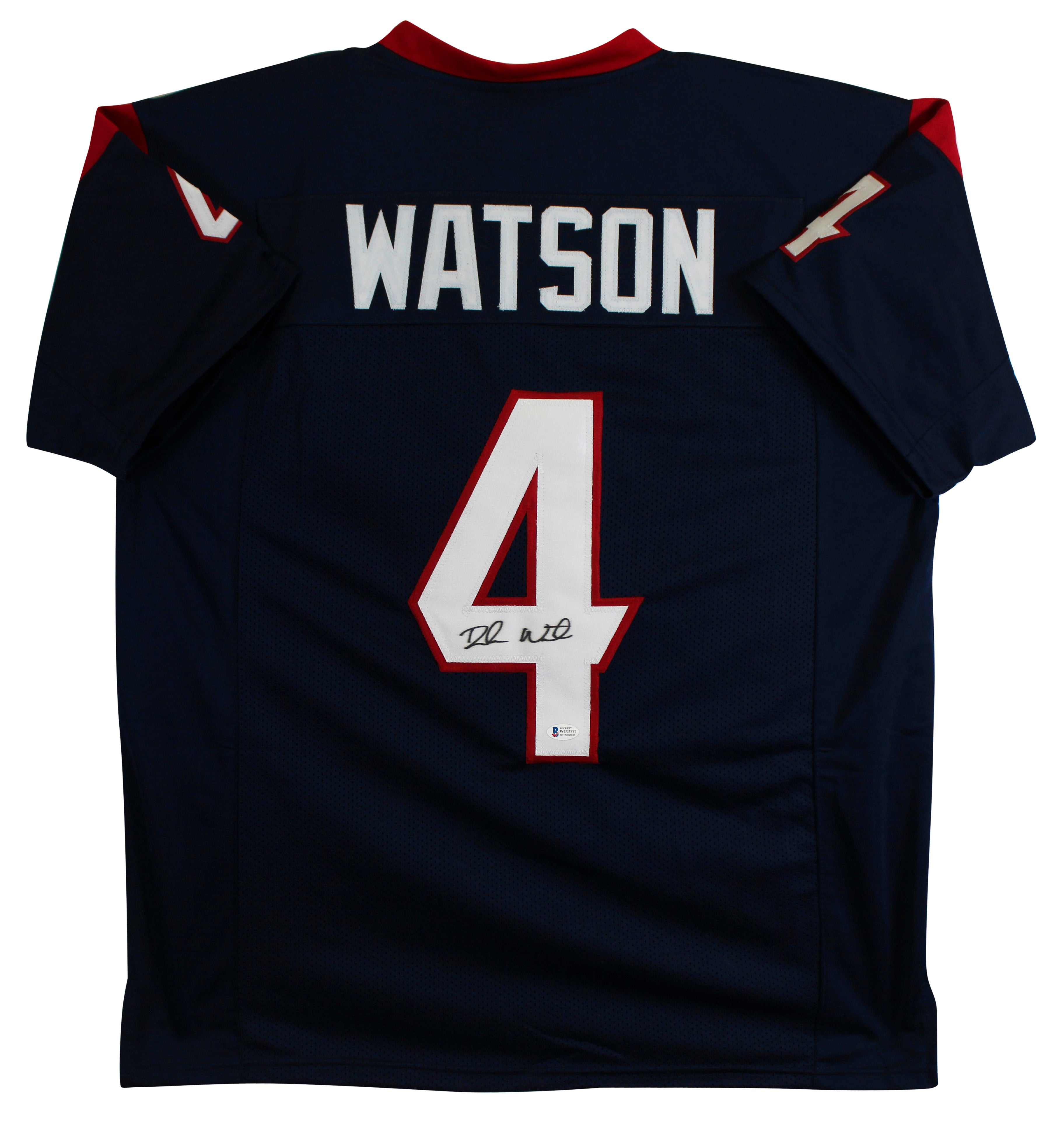 Deshaun Watson Authentic Signed Navy Pro Style Jersey BAS Witnessed #WC03987
