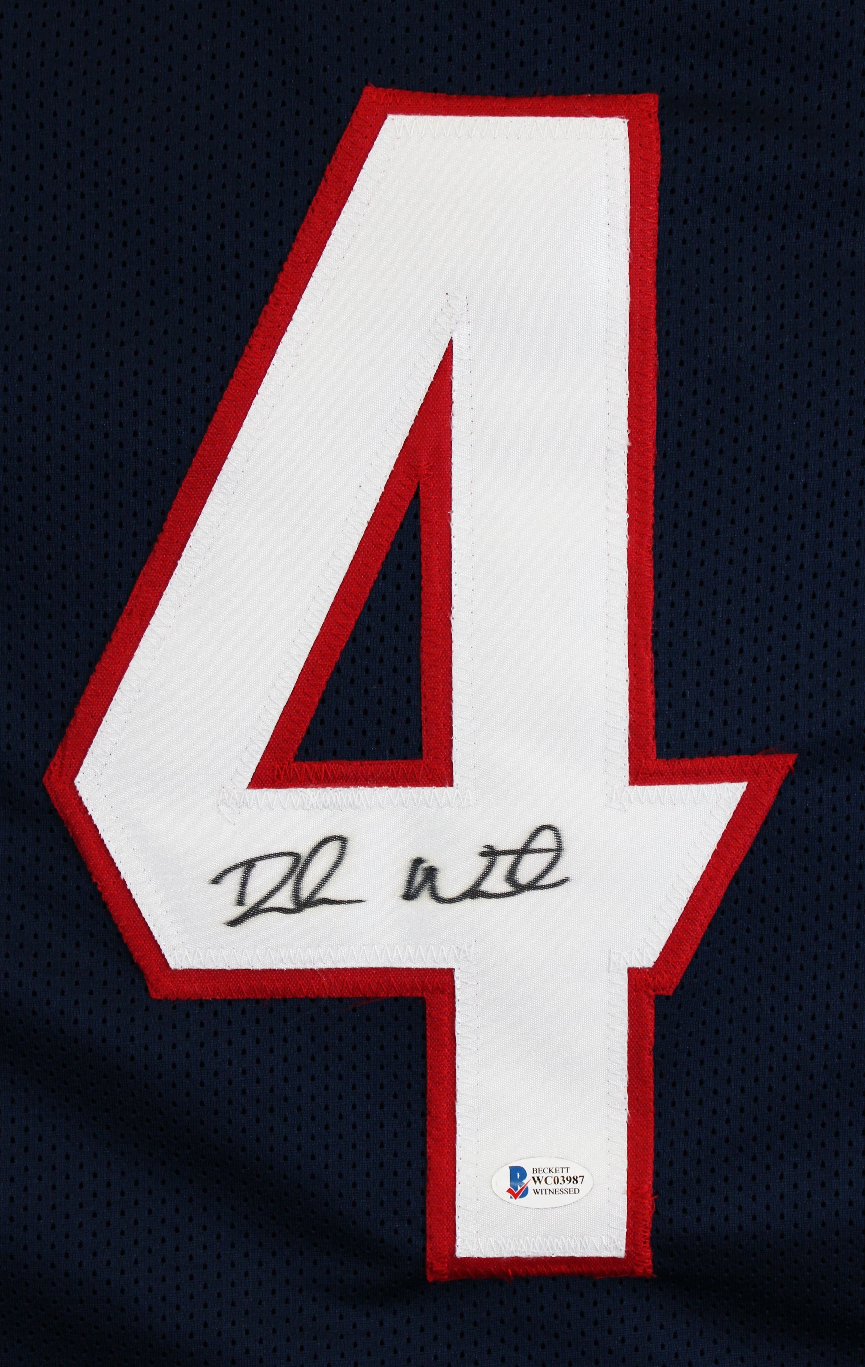 Deshaun Watson Authentic Signed Navy Pro Style Jersey BAS Witnessed #WC03987