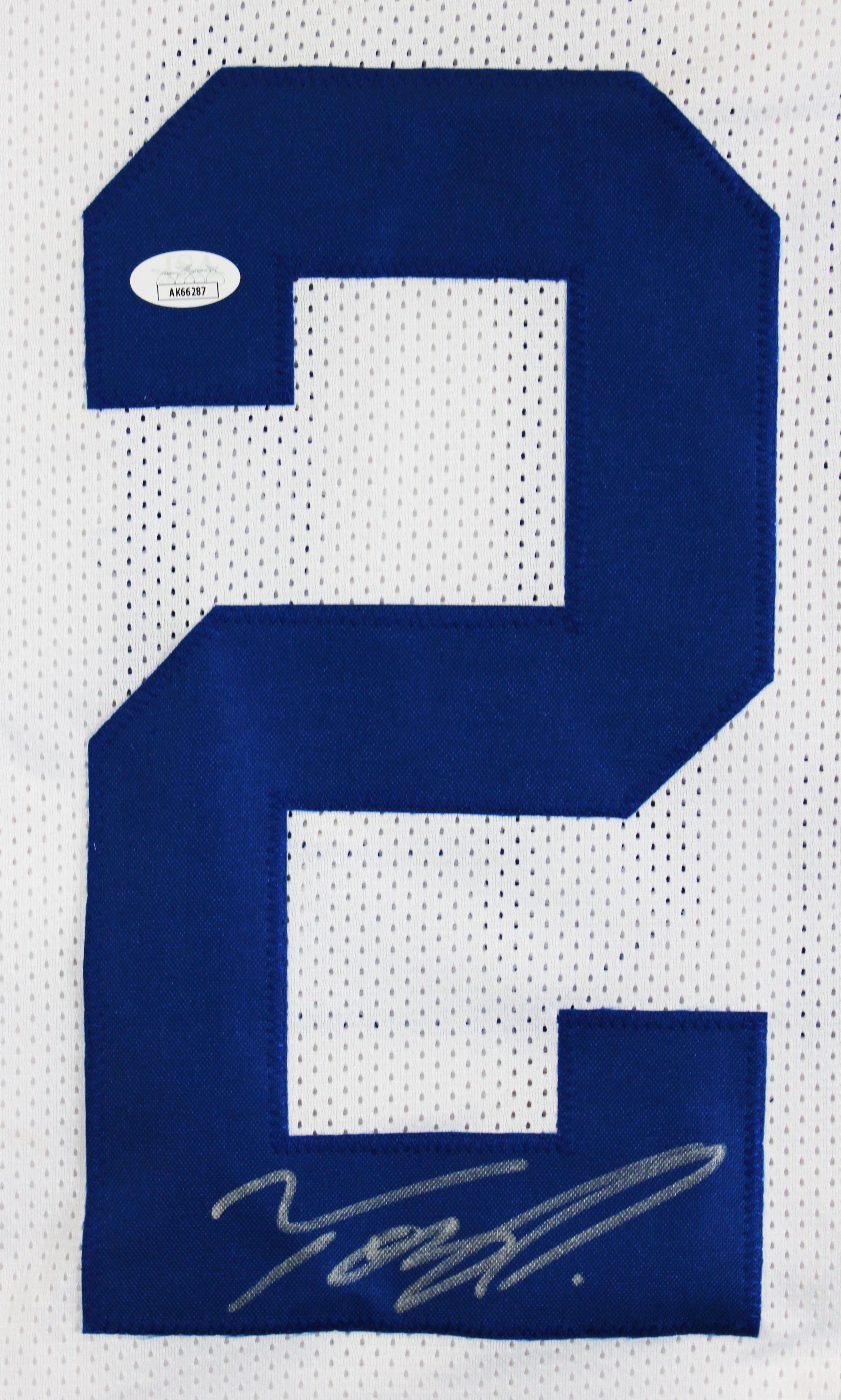 Tony Pollard Authentic Signed White Pro Style Jersey Autographed JSA #AK66287