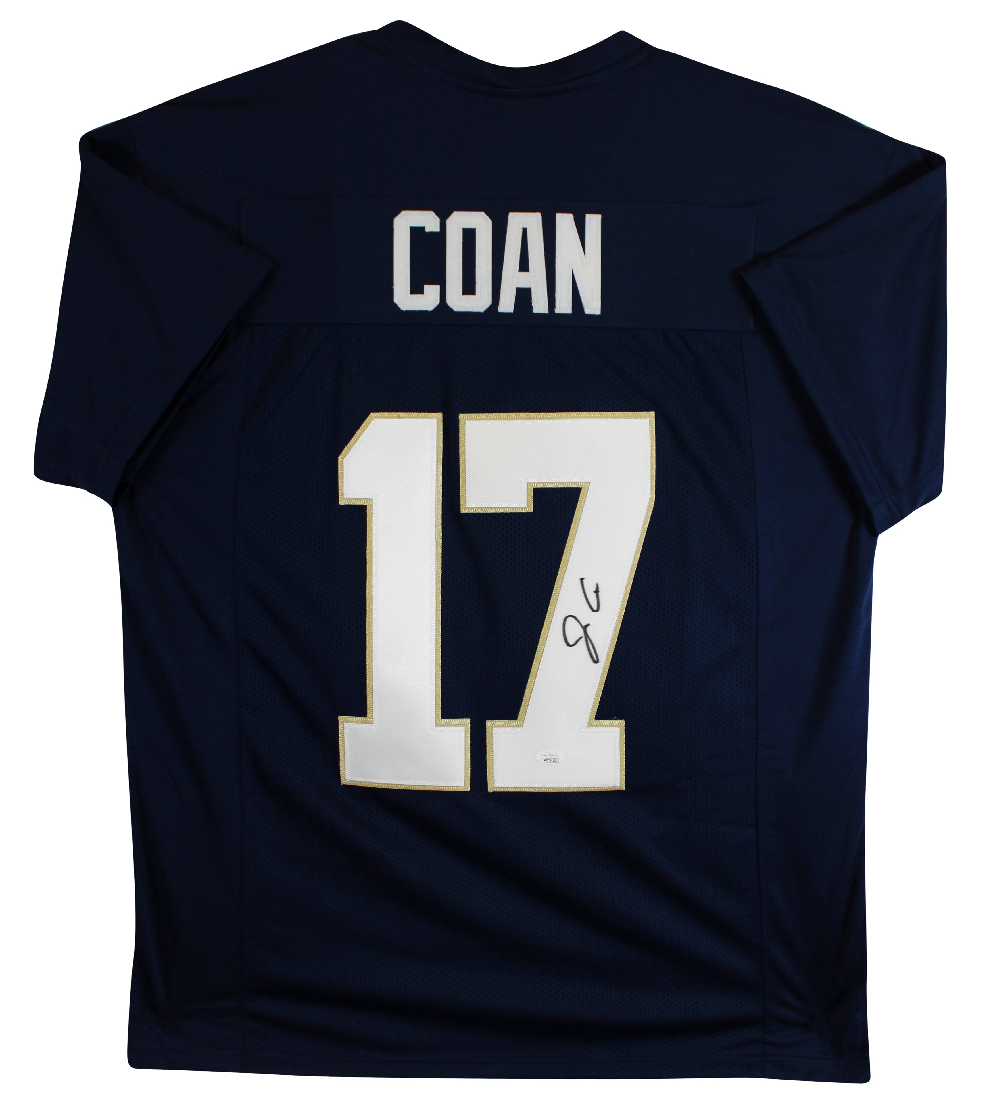 Notre Dame Jack Coan Authentic Signed Navy Pro Style Jersey JSA #WIT714153