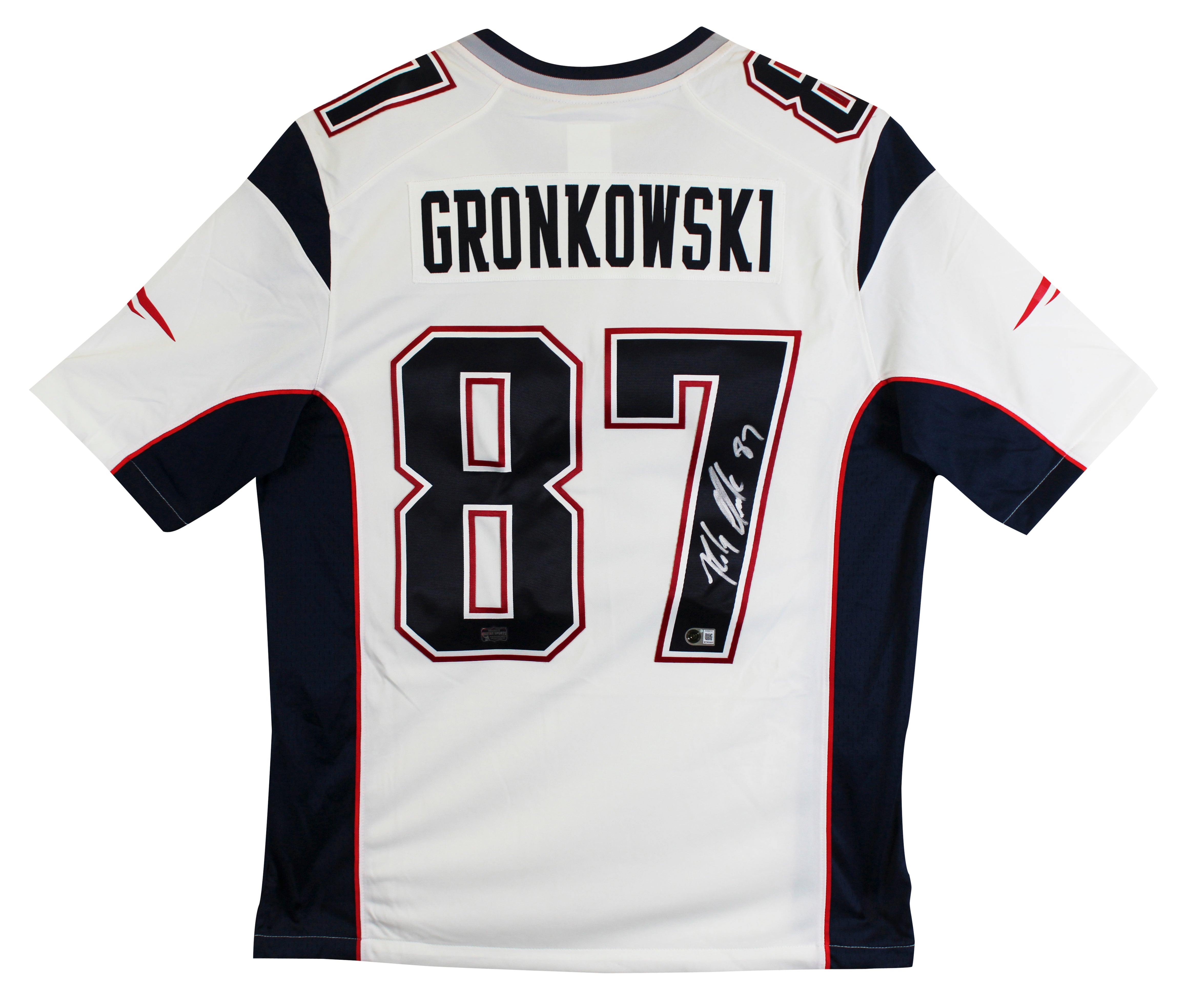 Patriots Rob Gronkowski Authentic Signed White Nike Limited Jersey BAS Witnessed