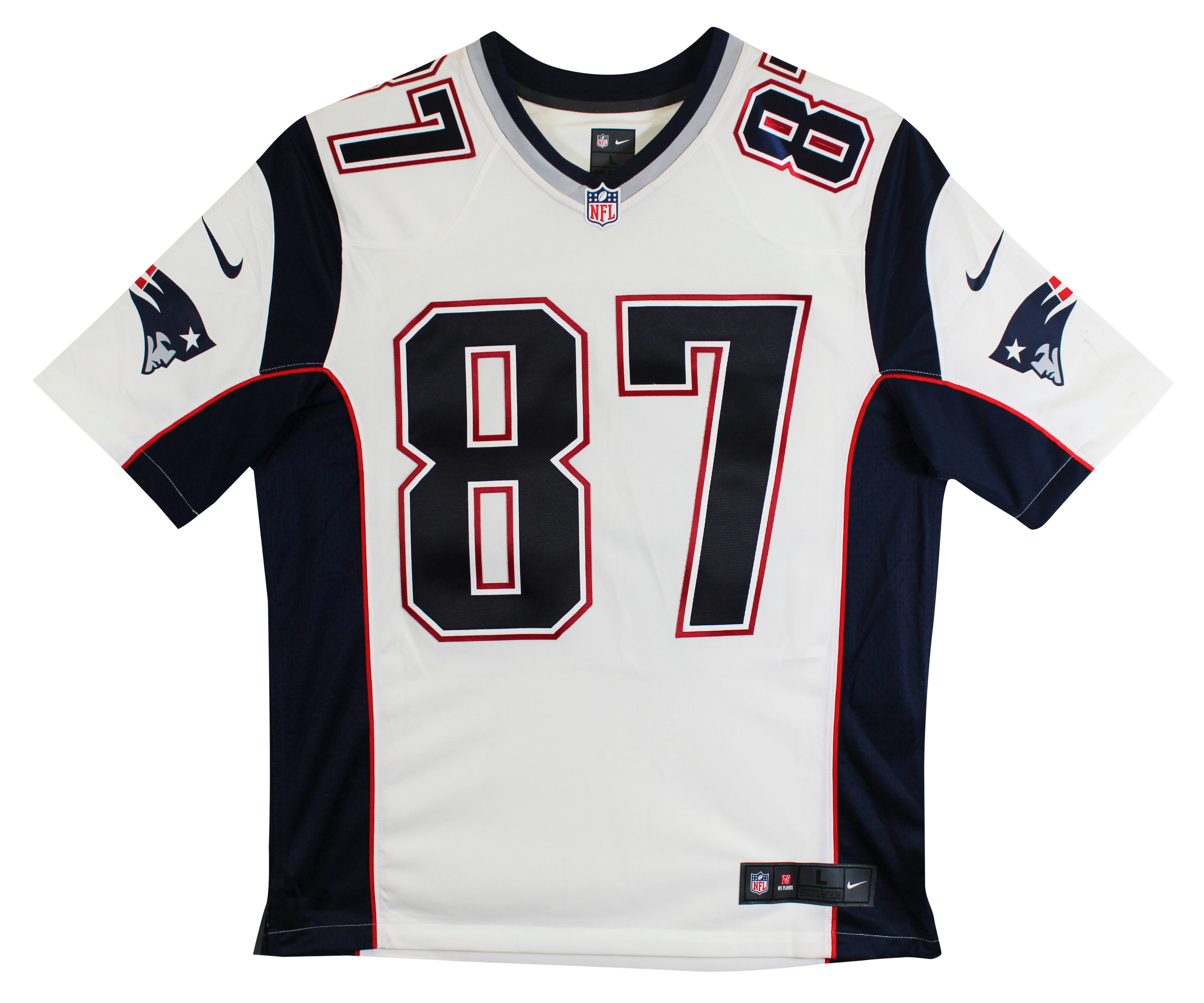 Patriots Rob Gronkowski Authentic Signed White Nike Limited Jersey BAS Witnessed