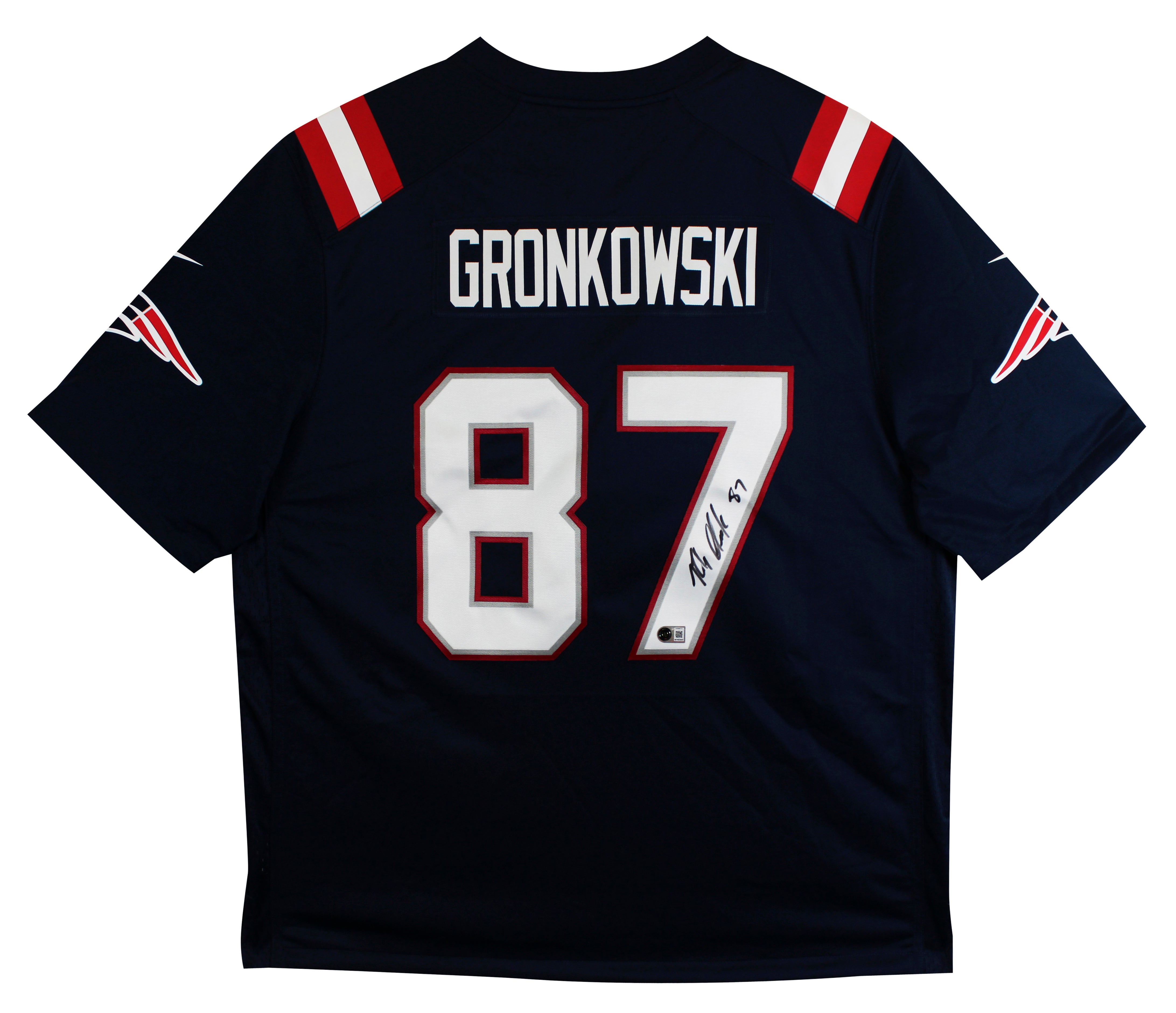 Patriots Rob Gronkowski Signed Navy Blue 2020 Nike Limited Jersey BAS Witnessed