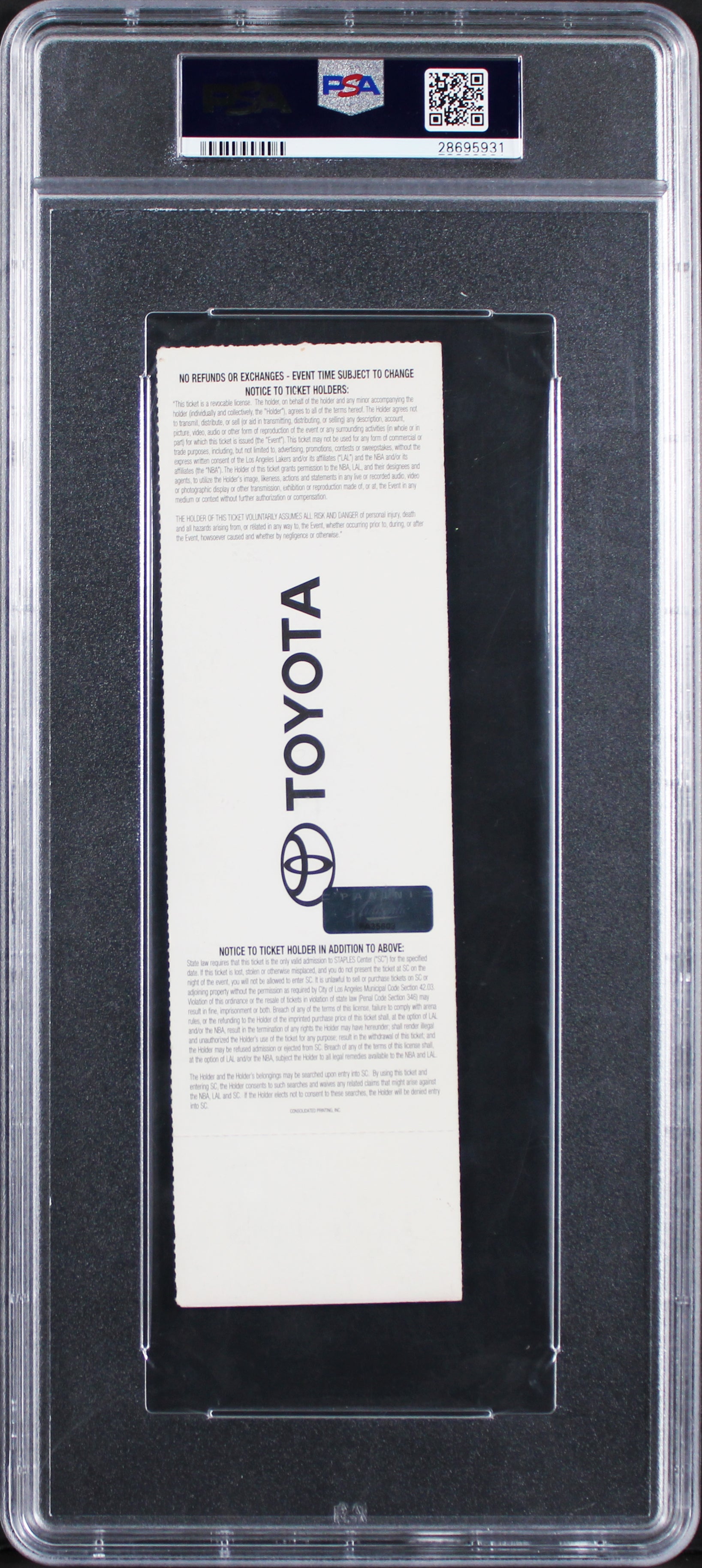 Lakers Kobe Bryant Signed 2006 81 Point Game Full Ticket Stub PSA/DNA Slabbed