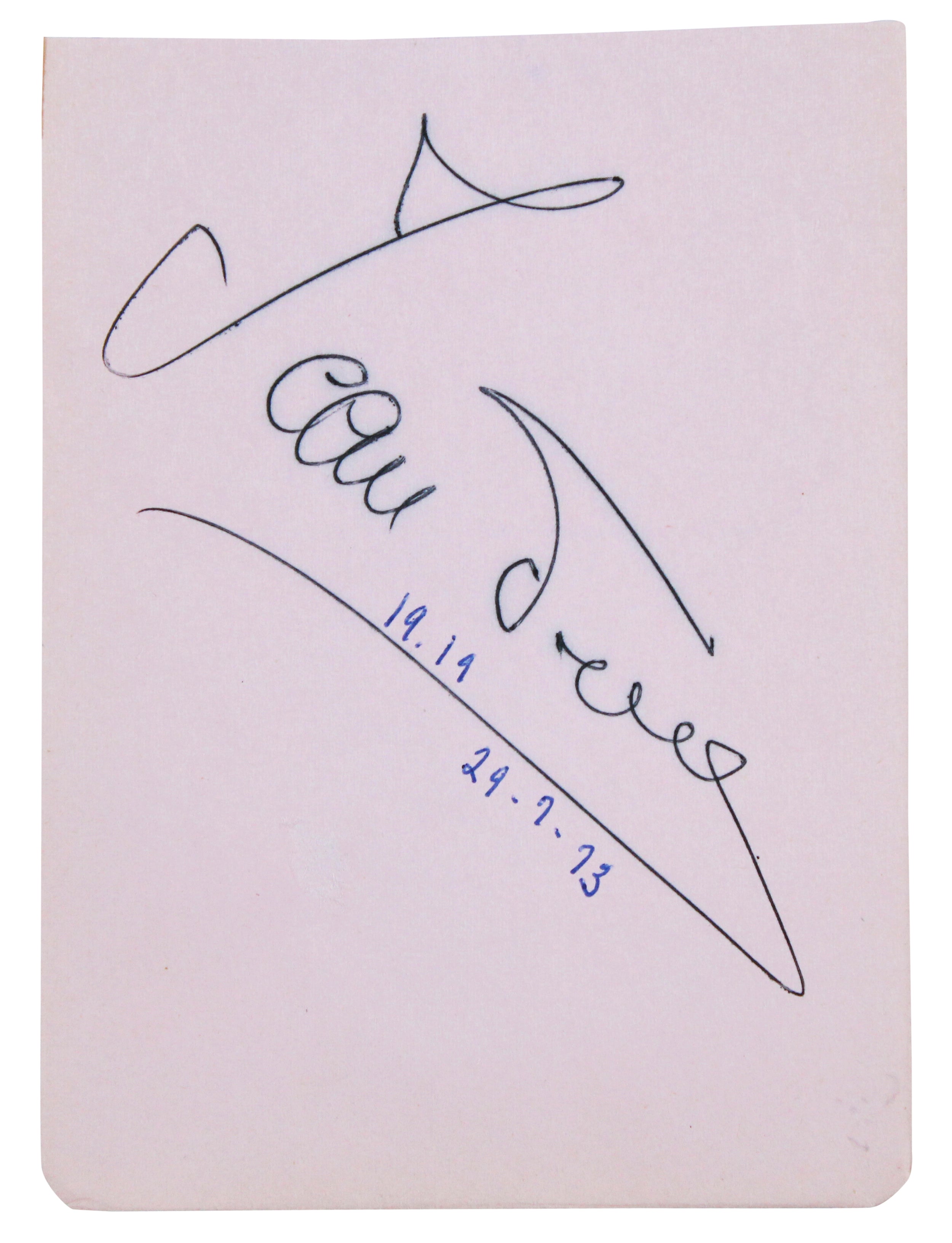Andre The Giant "Jean Ferre 29.7-73" Signed 3.75x4.75 Album Page BAS & PSA LOAs