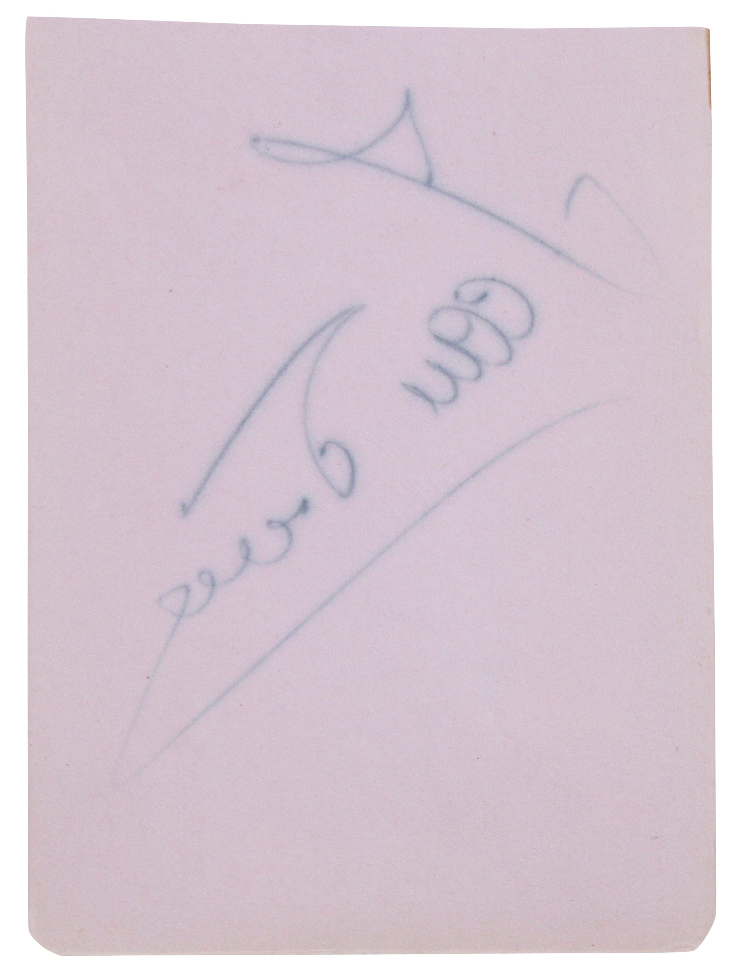 Andre The Giant "Jean Ferre 29.7-73" Signed 3.75x4.75 Album Page BAS & PSA LOAs