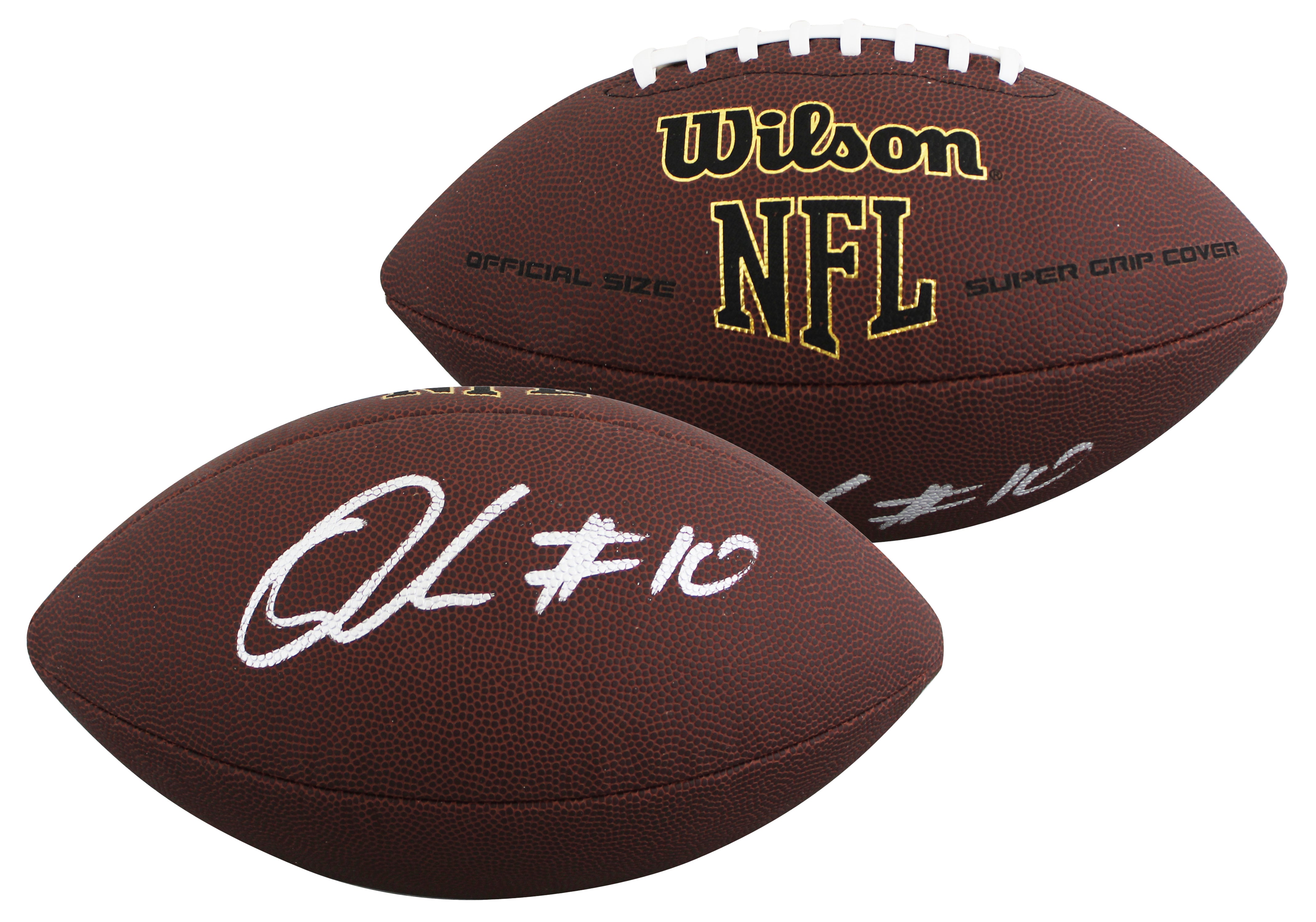 Browns Quinshon Judkins Authentic Signed Wilson Super Grip Football BAS Witness
