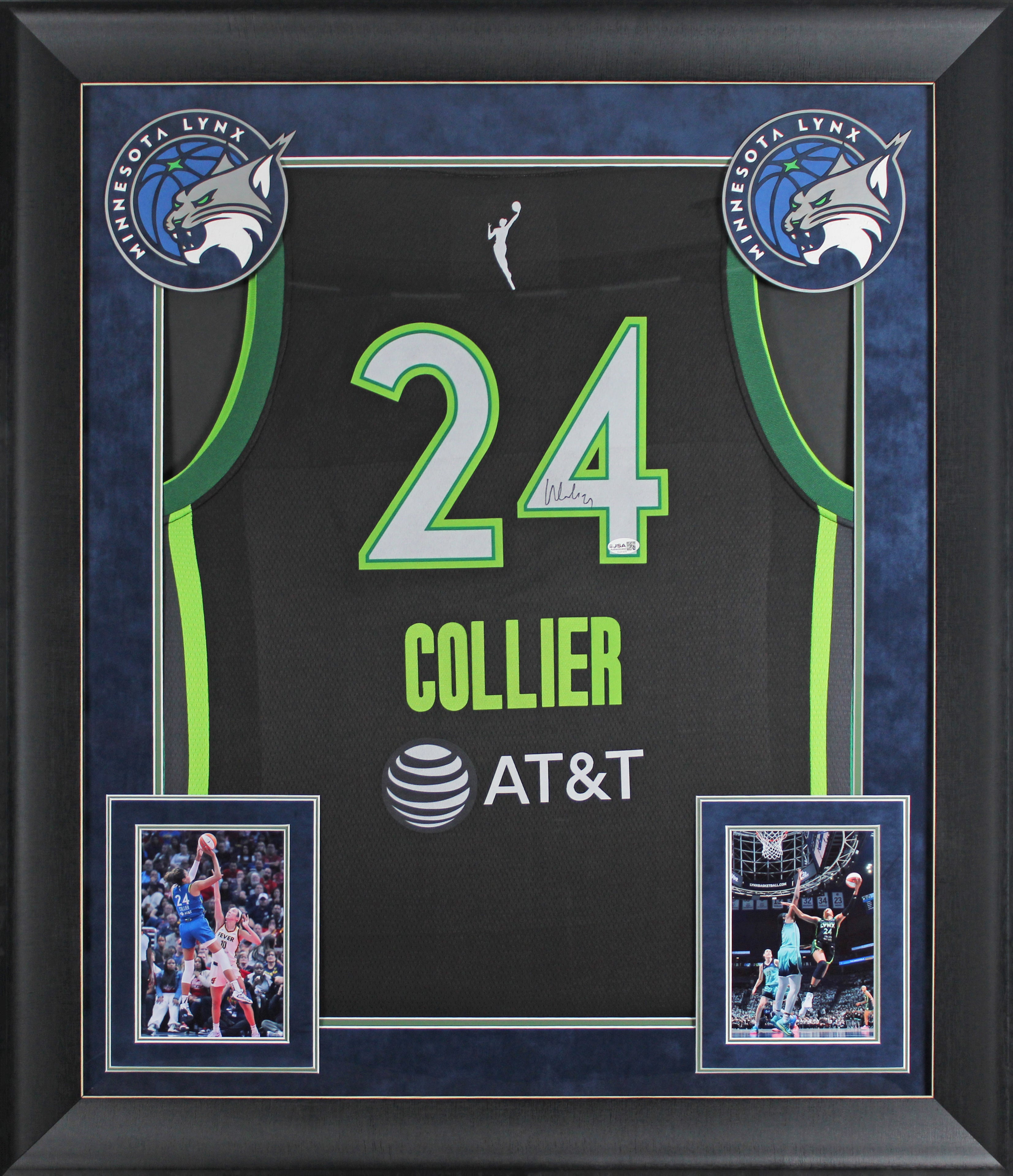 Lynx Napheesa Collier Authentic Signed Black Nike Framed Jersey JSA #CL31375