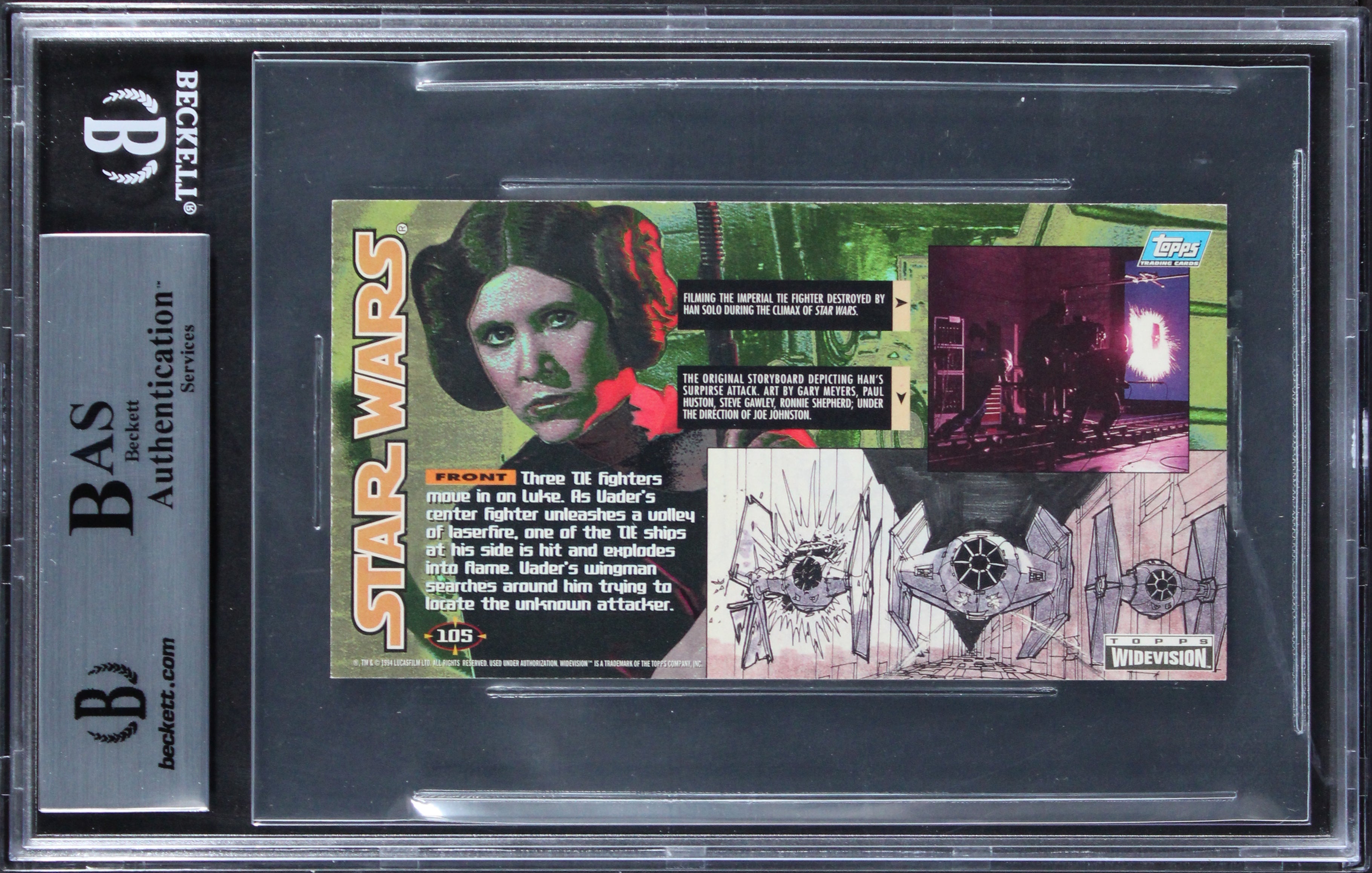 (6) Peterson, Erland +4 Signed 1995 Star Wars Widevision #105 Card BAS Slabbed