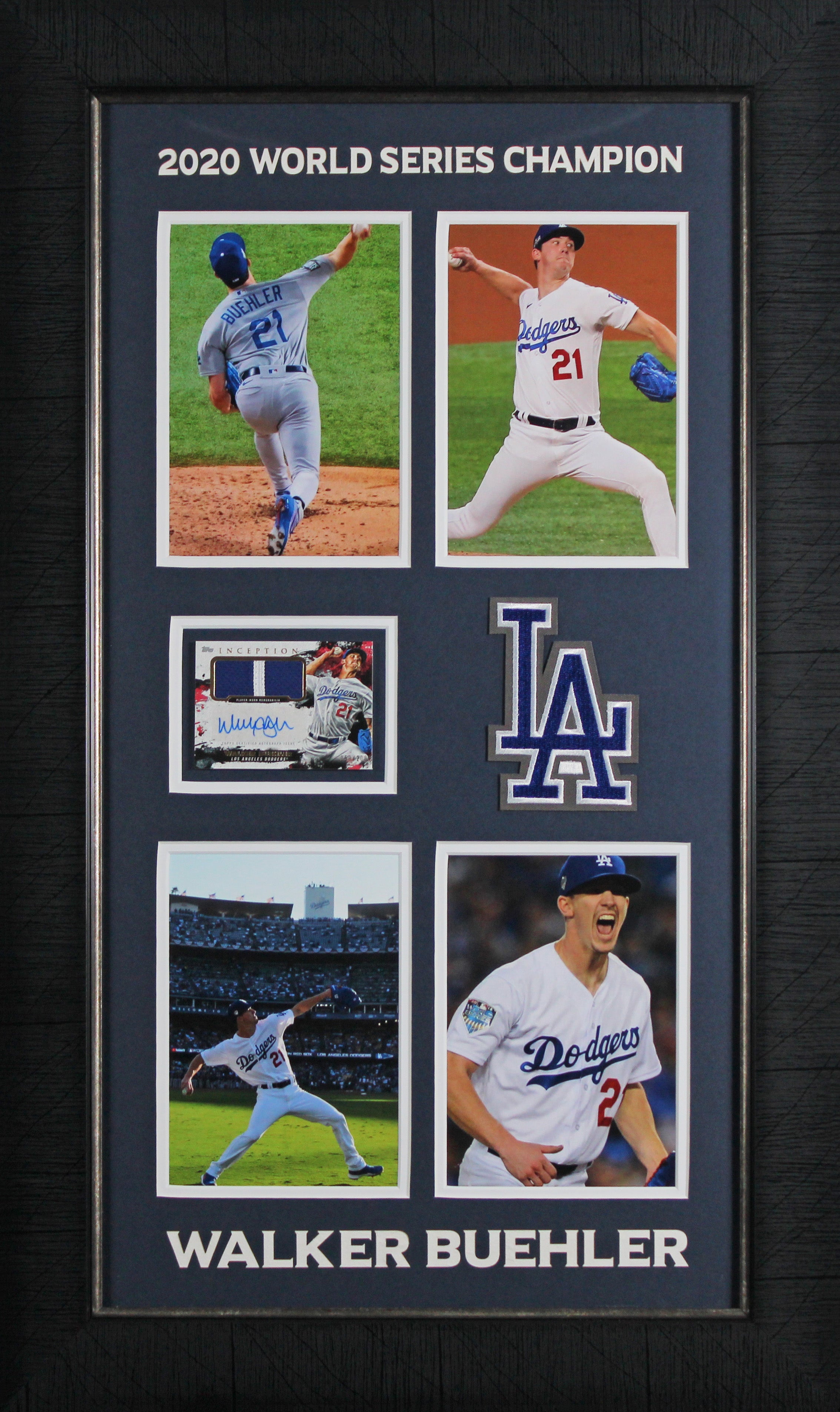 Walker Buehler Signed 2021 Topps Inception Relic Card #50/200 Framed Display