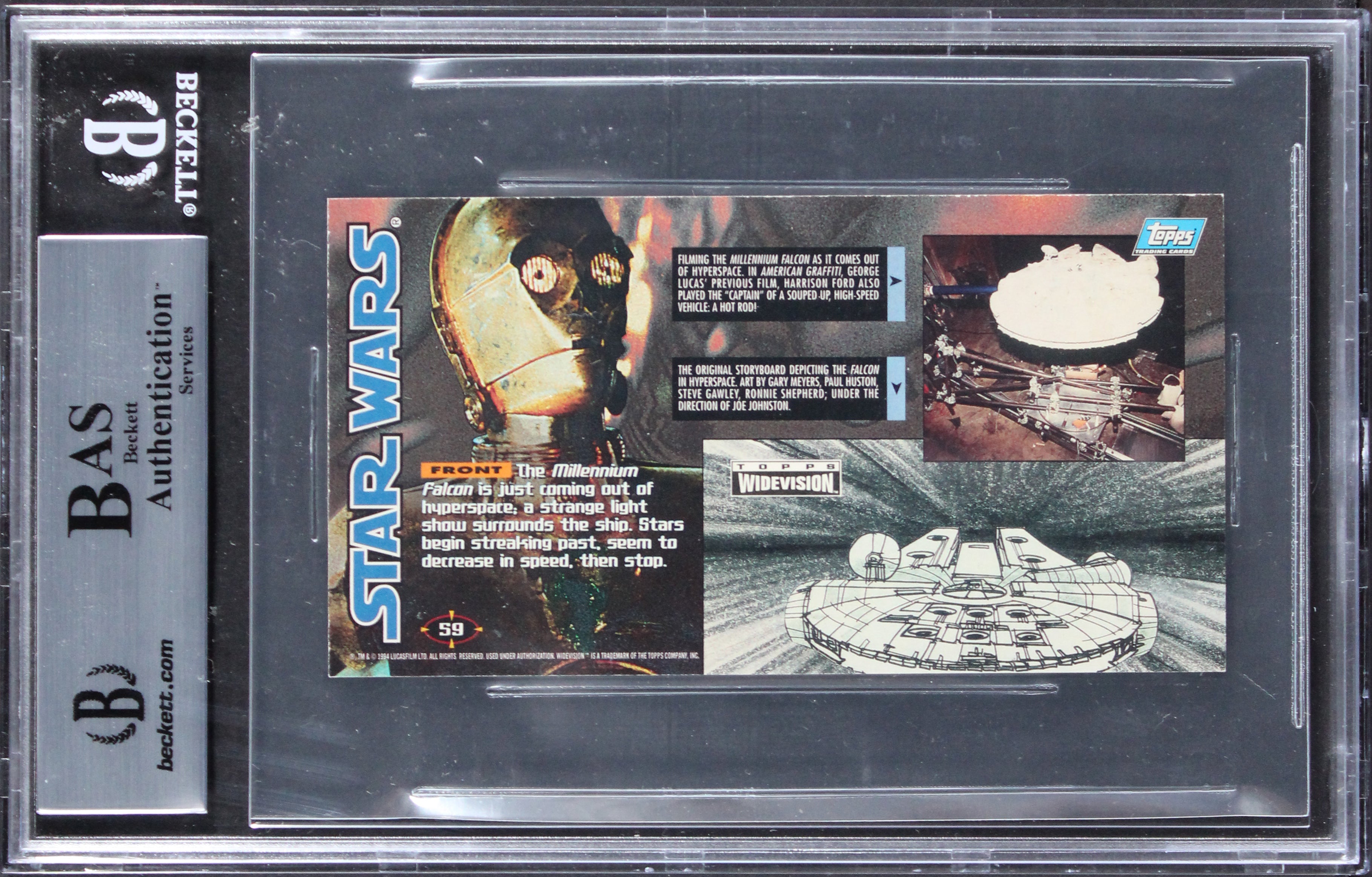 (6) Peterson, Beasley +4 Signed 1995 Star Wars Widevision #59 Card BAS Slabbed