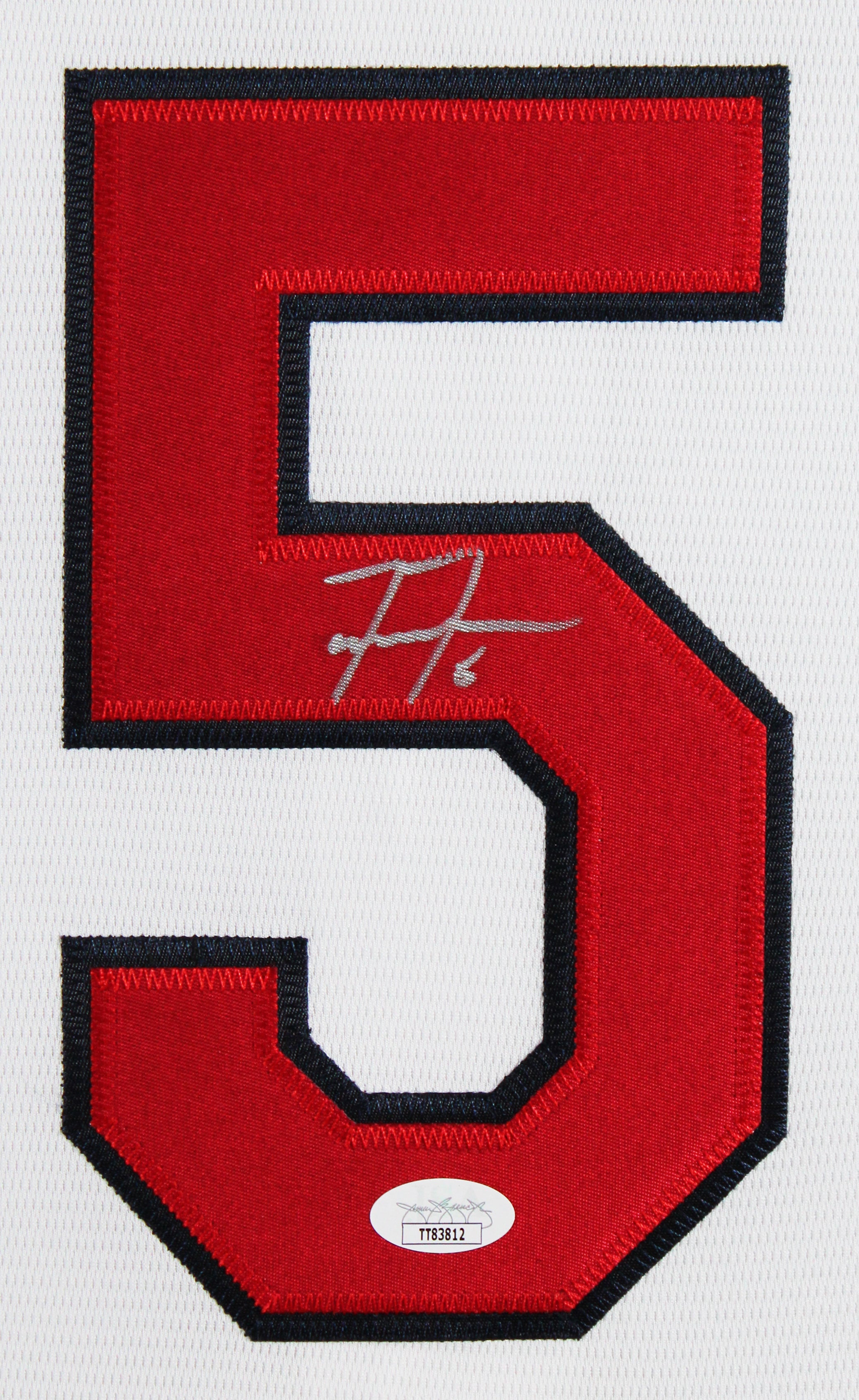 Braves Freddie Freeman Signed White Nike Framed Jersey w/ 2021 WS Patch JSA