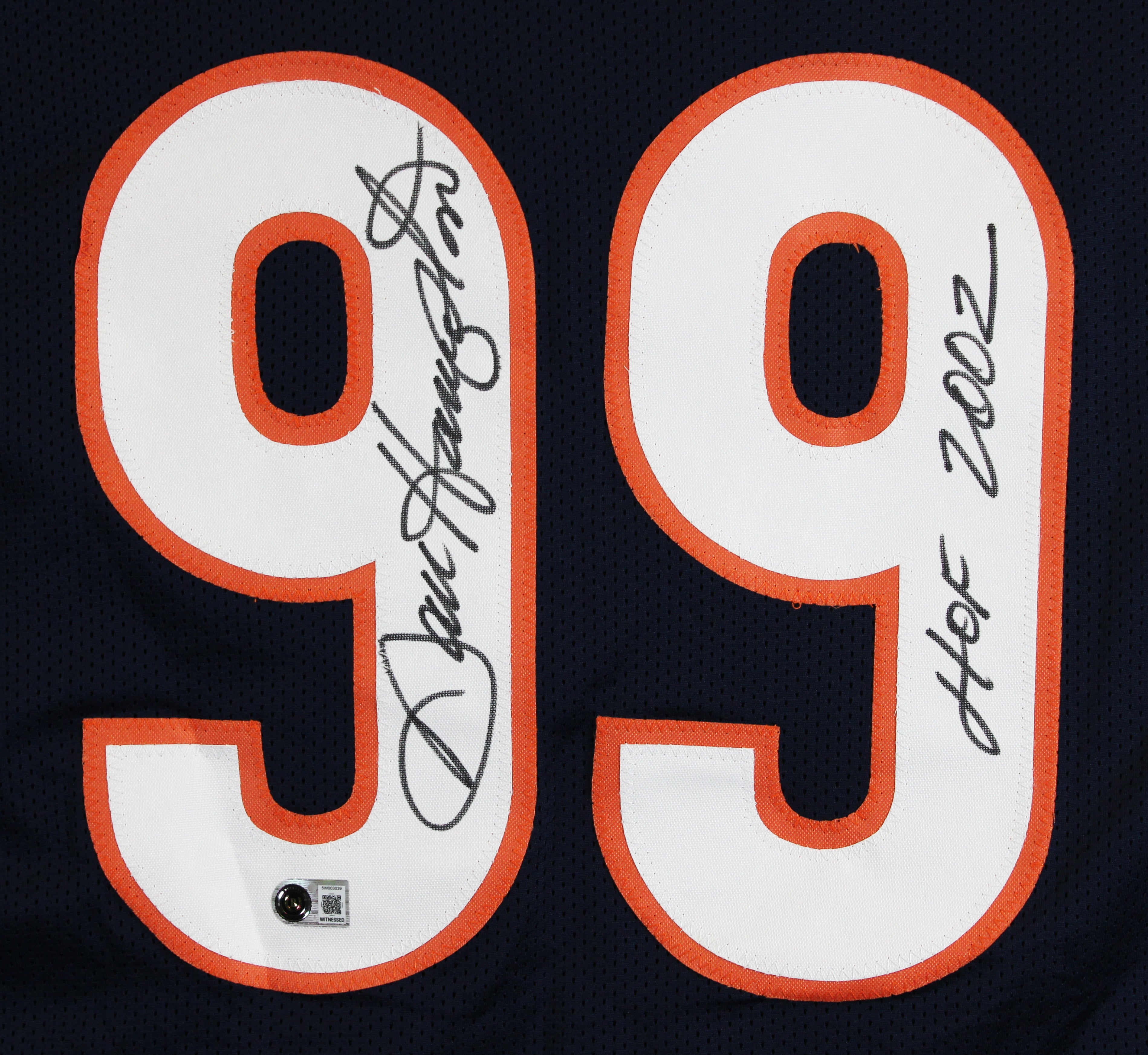 Dan Hampton "HOF 02" Authentic Signed Navy Blue Pro Style Jersey BAS Witnessed
