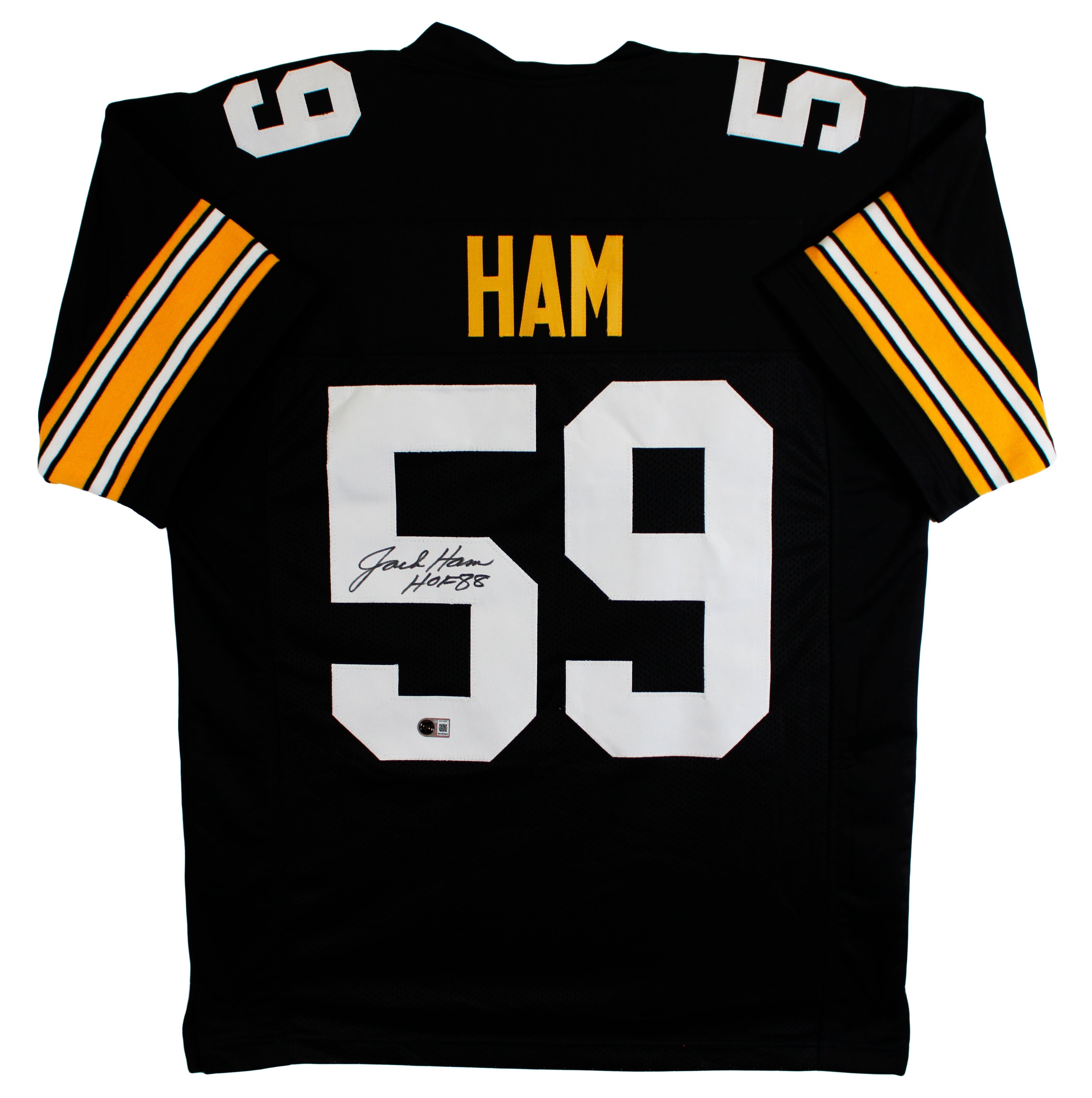 Jack Ham "HOF 88" Authentic Signed Black Pro Style Jersey Autographed BAS 2