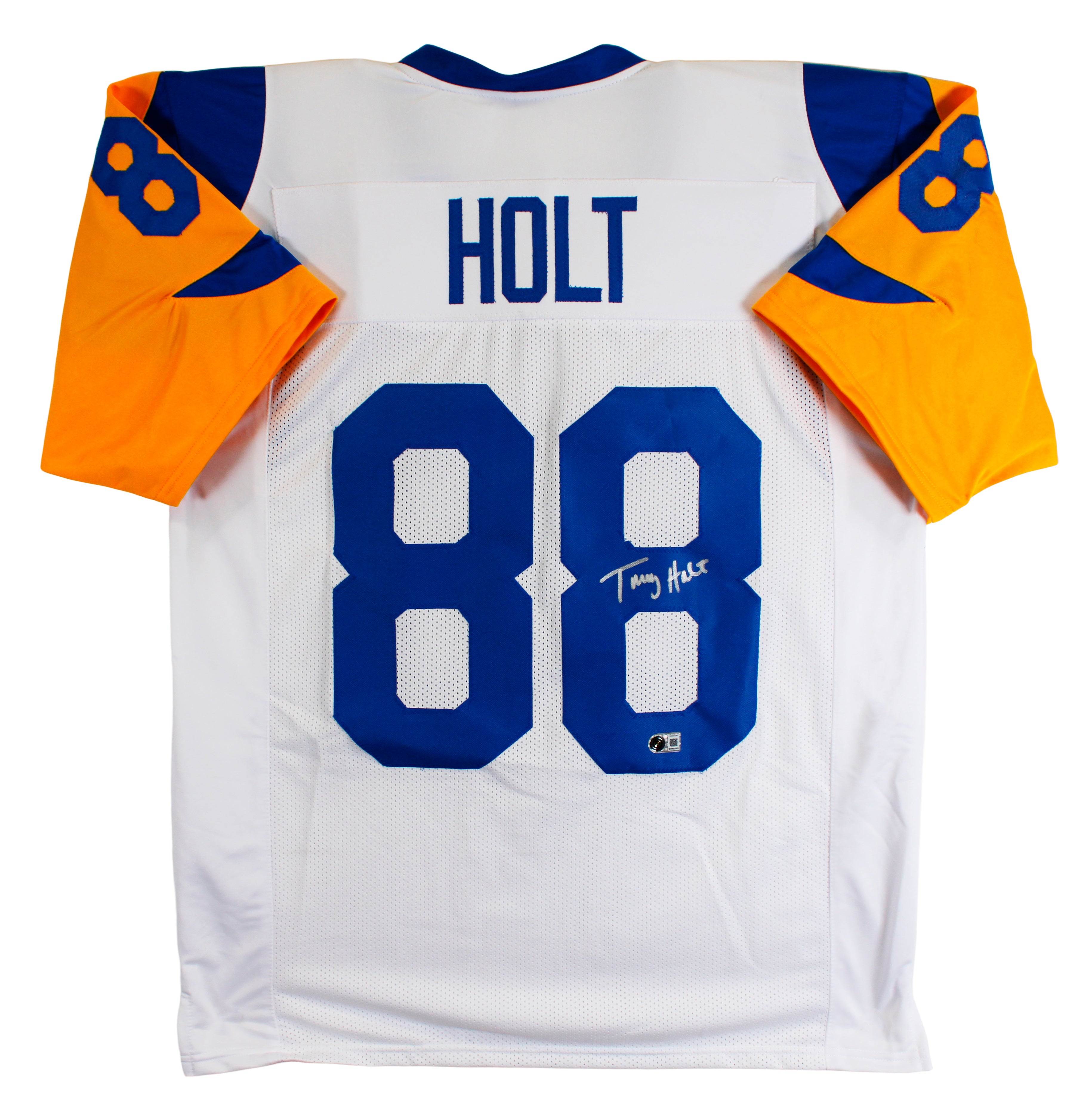Torry Holt Authentic Signed Rookie Era White Pro Style Jersey BAS Witnessed
