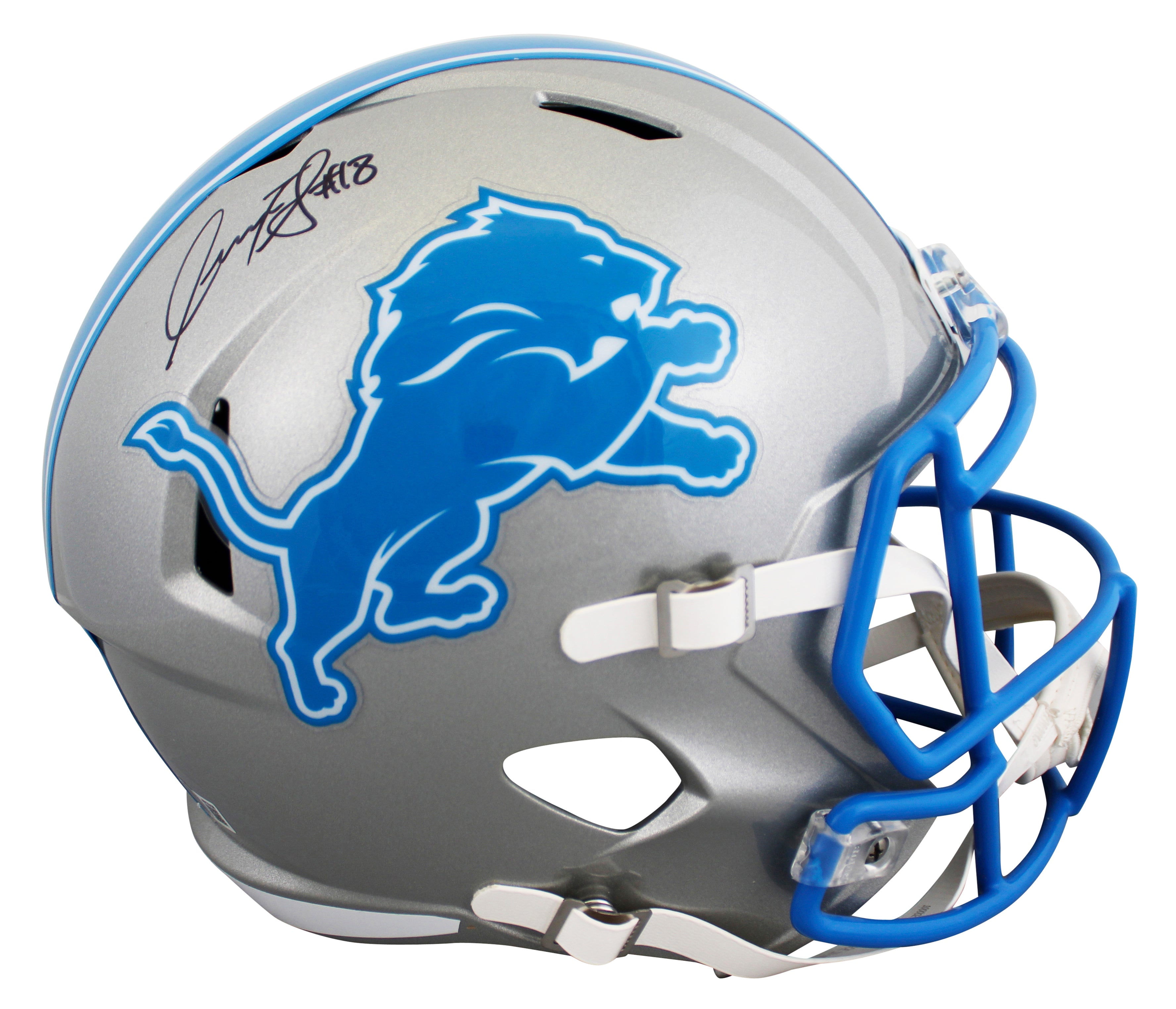 Lions Isaac TeSlaa Authentic Signed Full Size Speed Rep Helmet BAS Witnessed