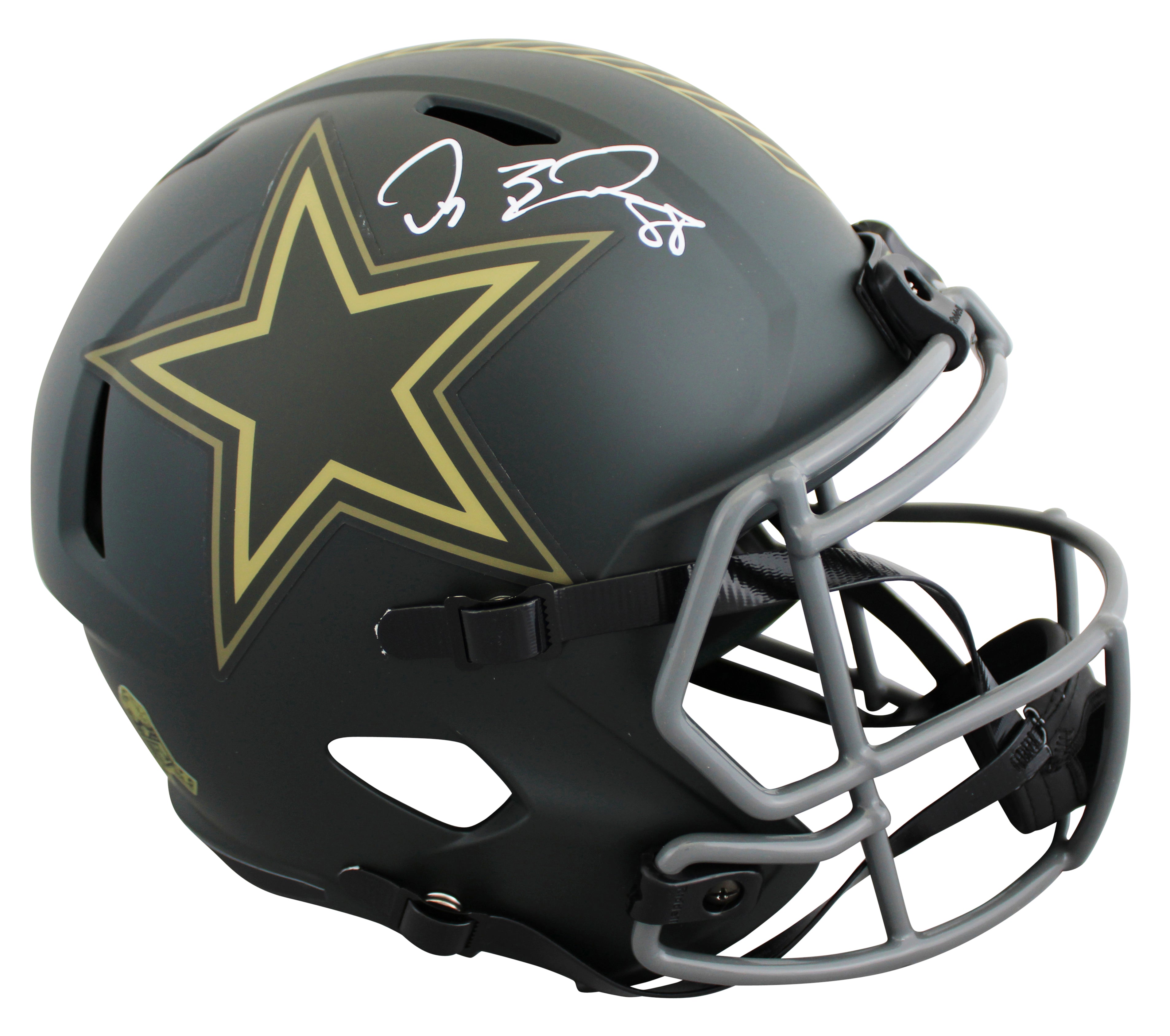 Cowboys Dez Bryant Signed STS IV Full Size Speed Rep Helmet W/ Case BAS Witness