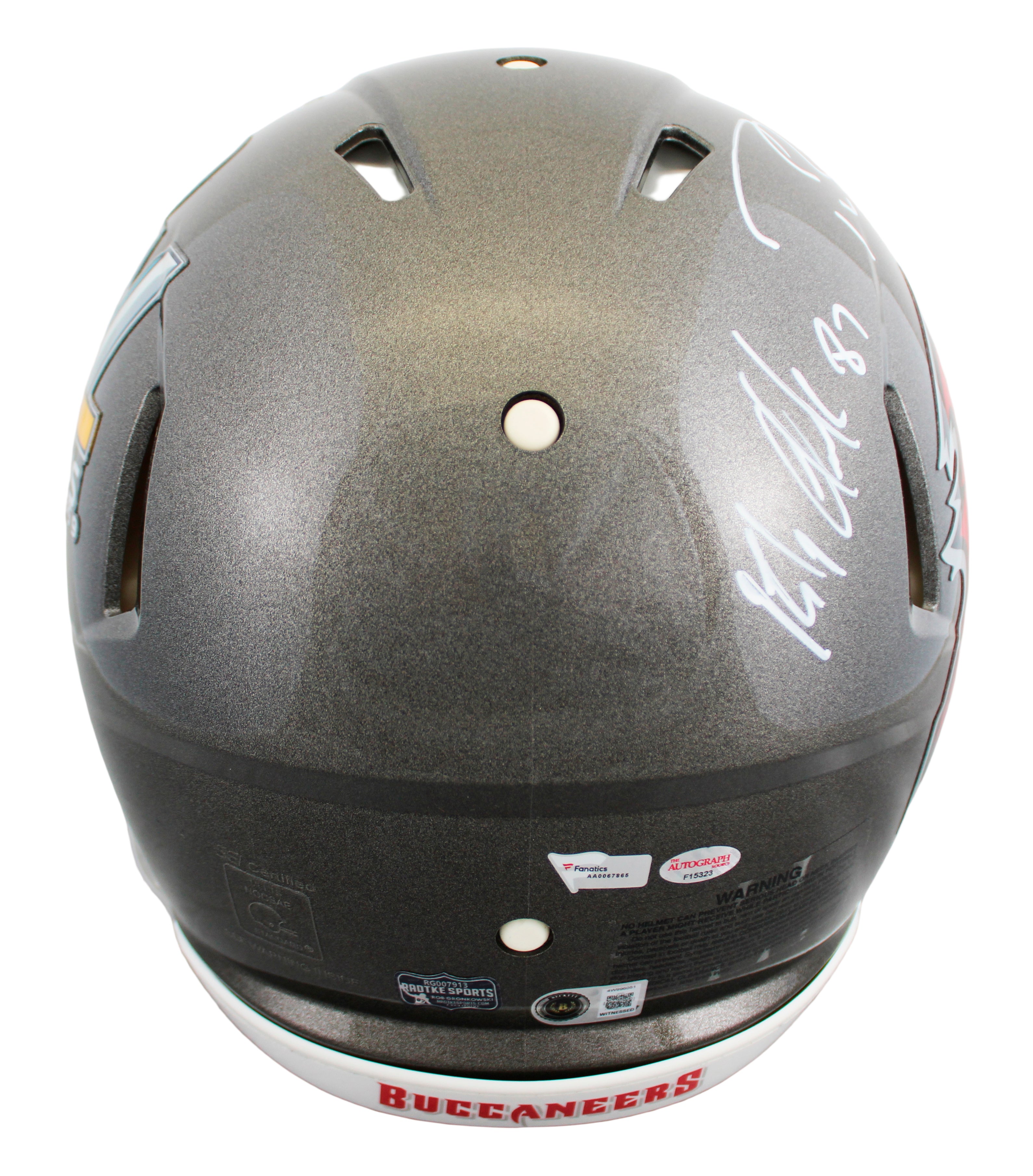 Bucs Tom Brady & Rob Gronkowski Signed F/S Speed Proline Helmet BAS & Fanatics