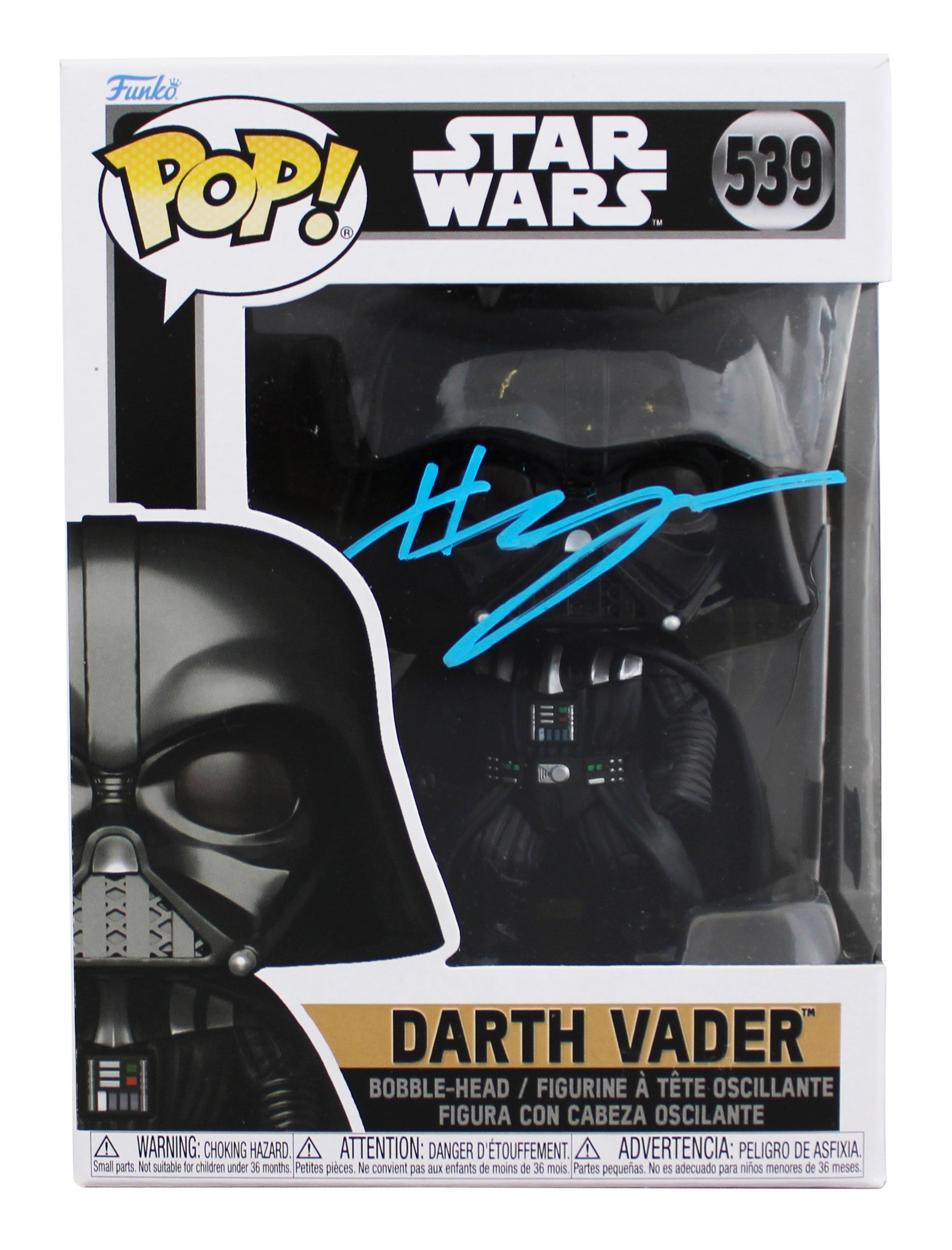 Hayden Christensen Star Wars Signed Vader #539 Funko Pop Figure BAS #BQ48325