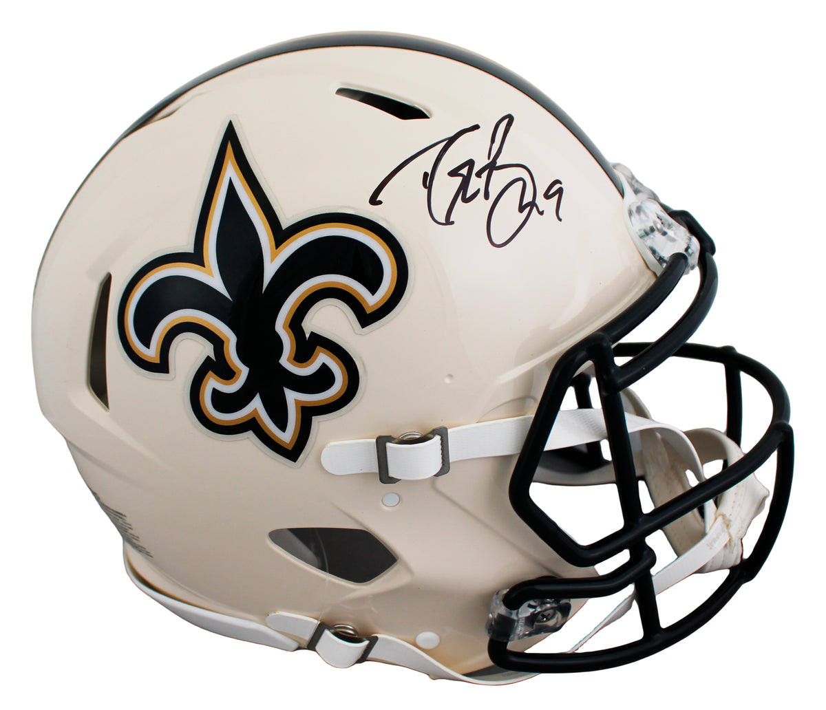 Saints Drew Brees Signed Retro Full Size Speed Proline Helmet W/ Case BAS Wit