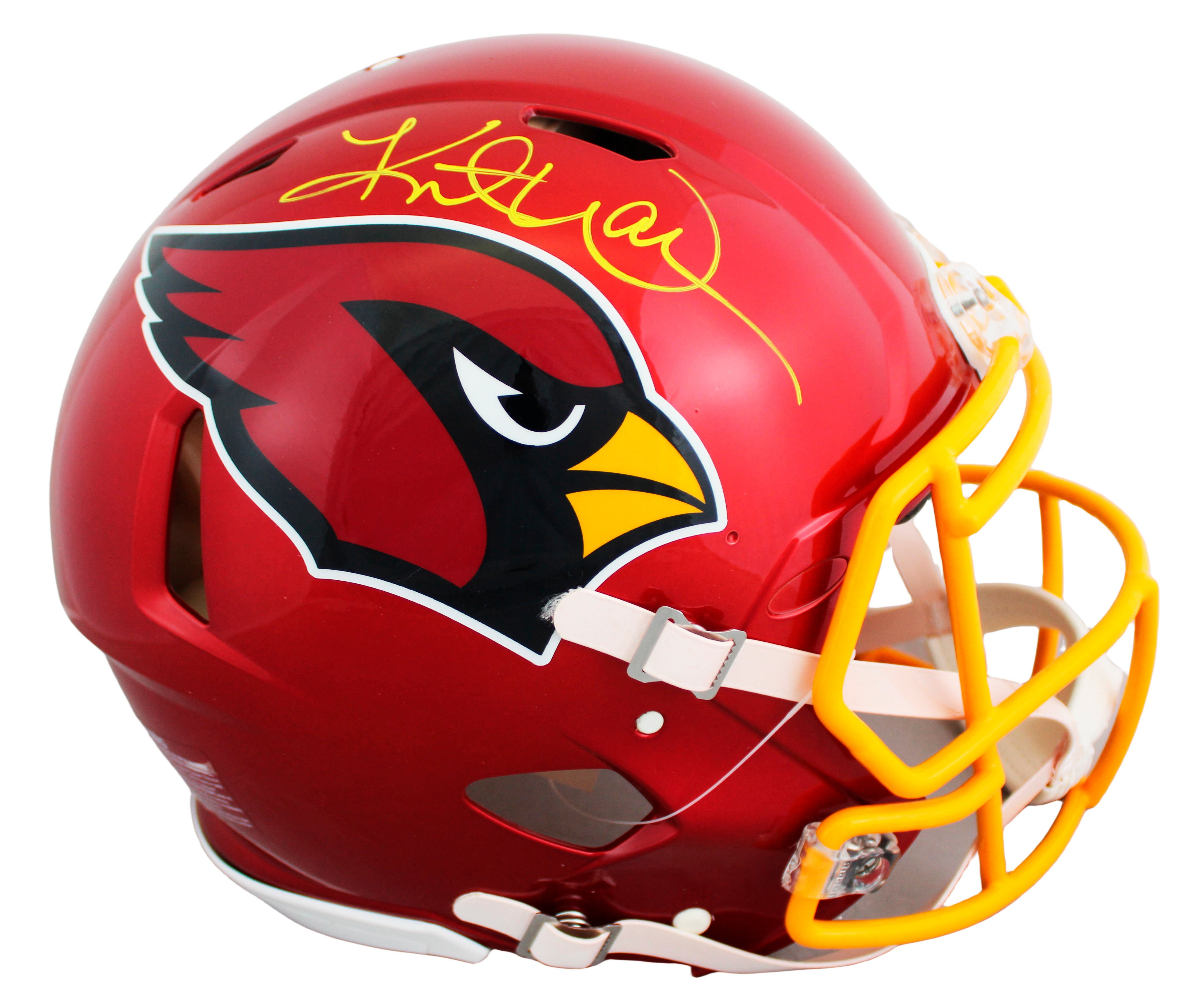 Cardinals Kurt Warner Signed Flash Full Size Speed Proline Helmet W/ Case BAS W
