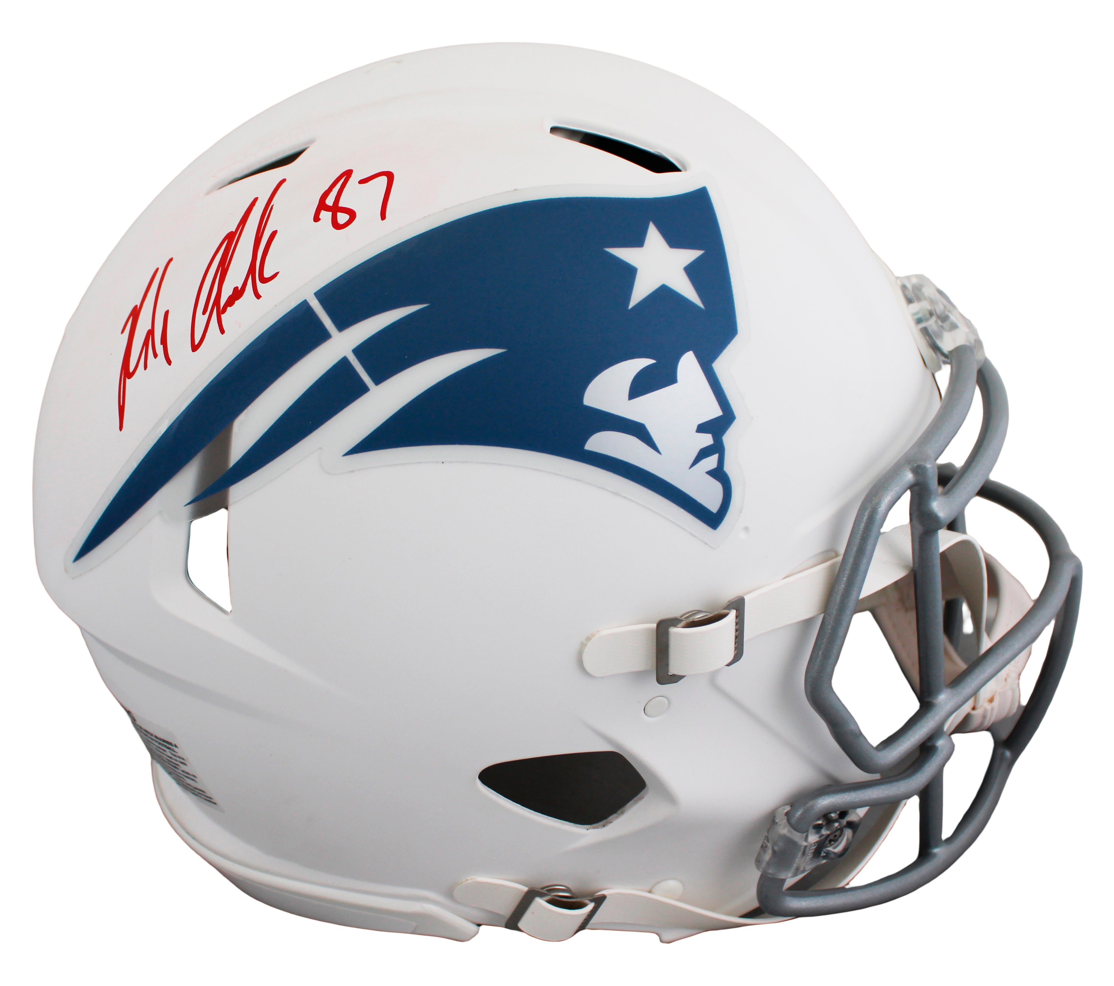 Patriots Rob Gronkowski Signed Rivalries F/S Speed Proline Helmet W/ Case BAS W