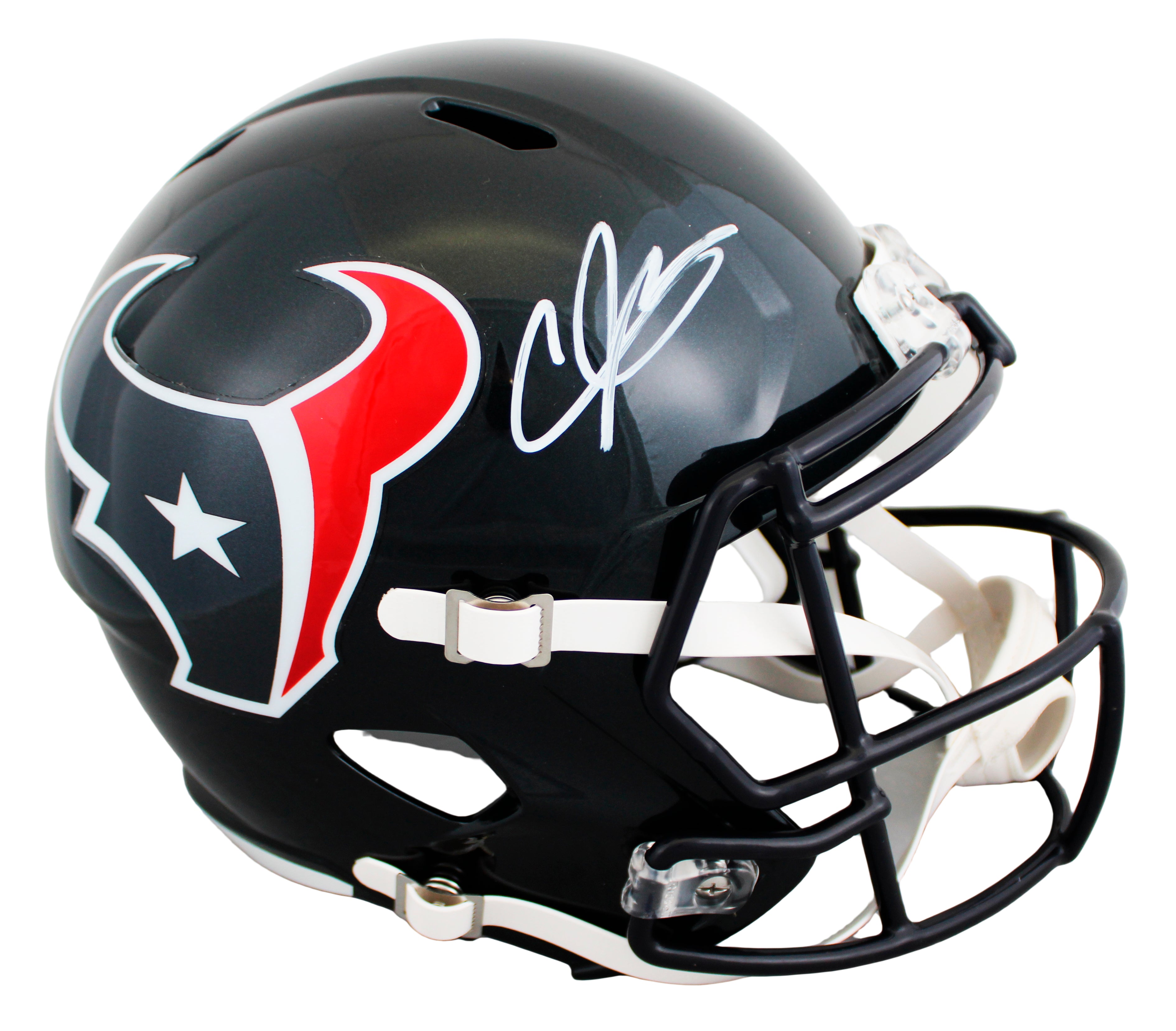 Texans Andre Johnson Signed Full Size Speed Rep Helmet W/ Case BAS Witnessed