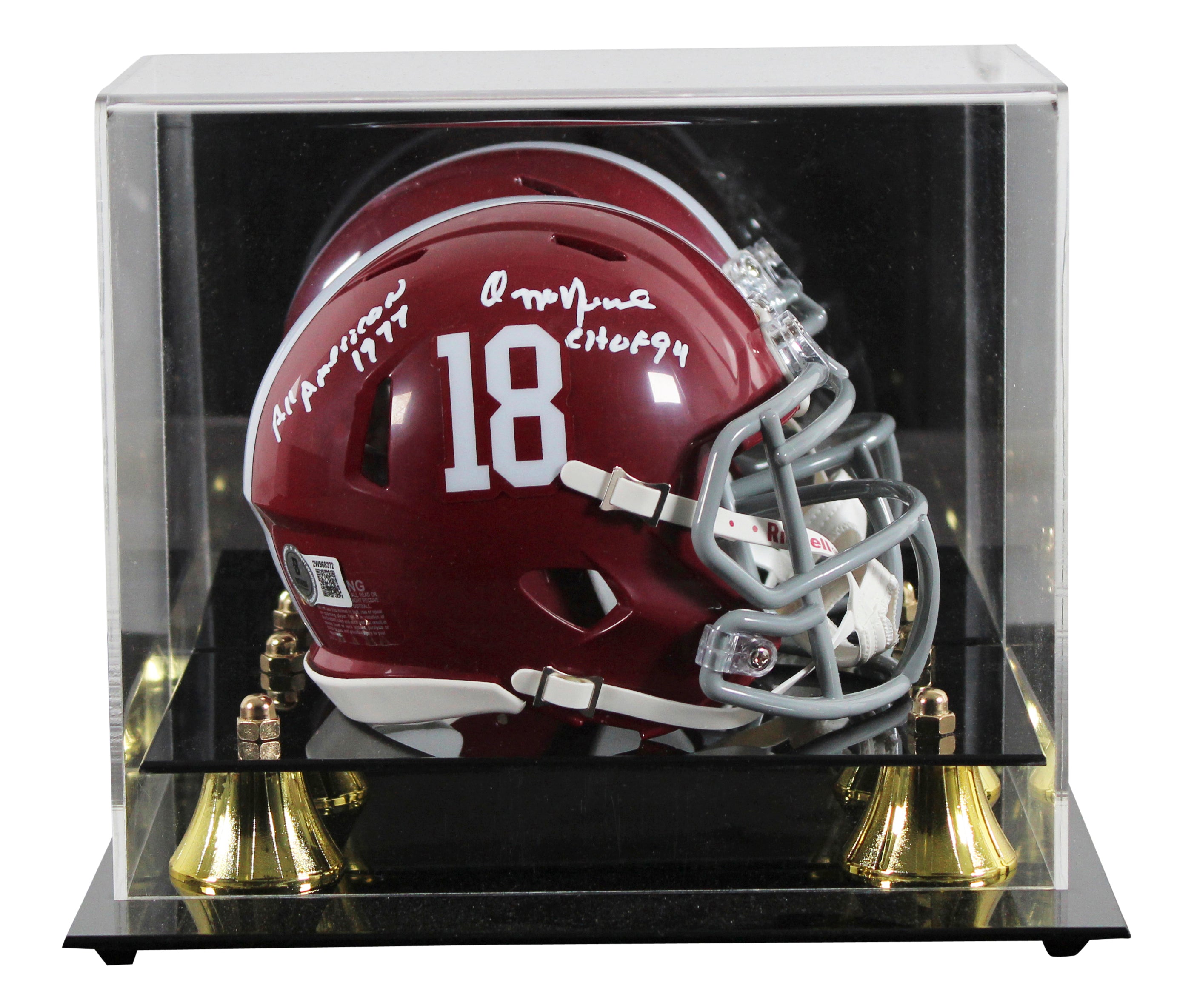 Alabama Ozzie Newsome "2x Insc" Signed Speed Mini Helmet W/ Case BAS Witnessed