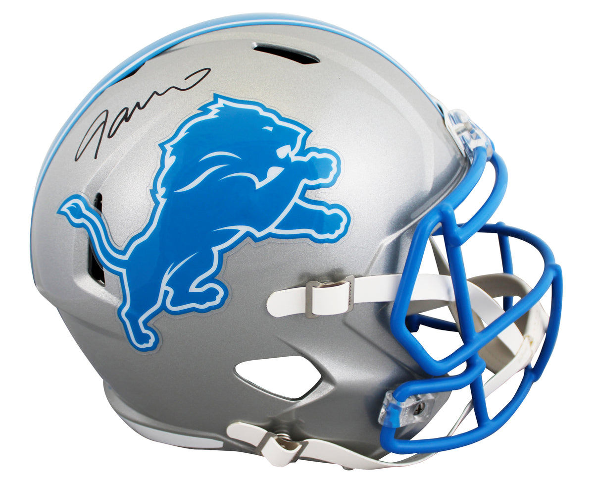 Lions Jameson Williams Signed 2024 Full Size Speed Rep Helmet W/ Case BAS Wit