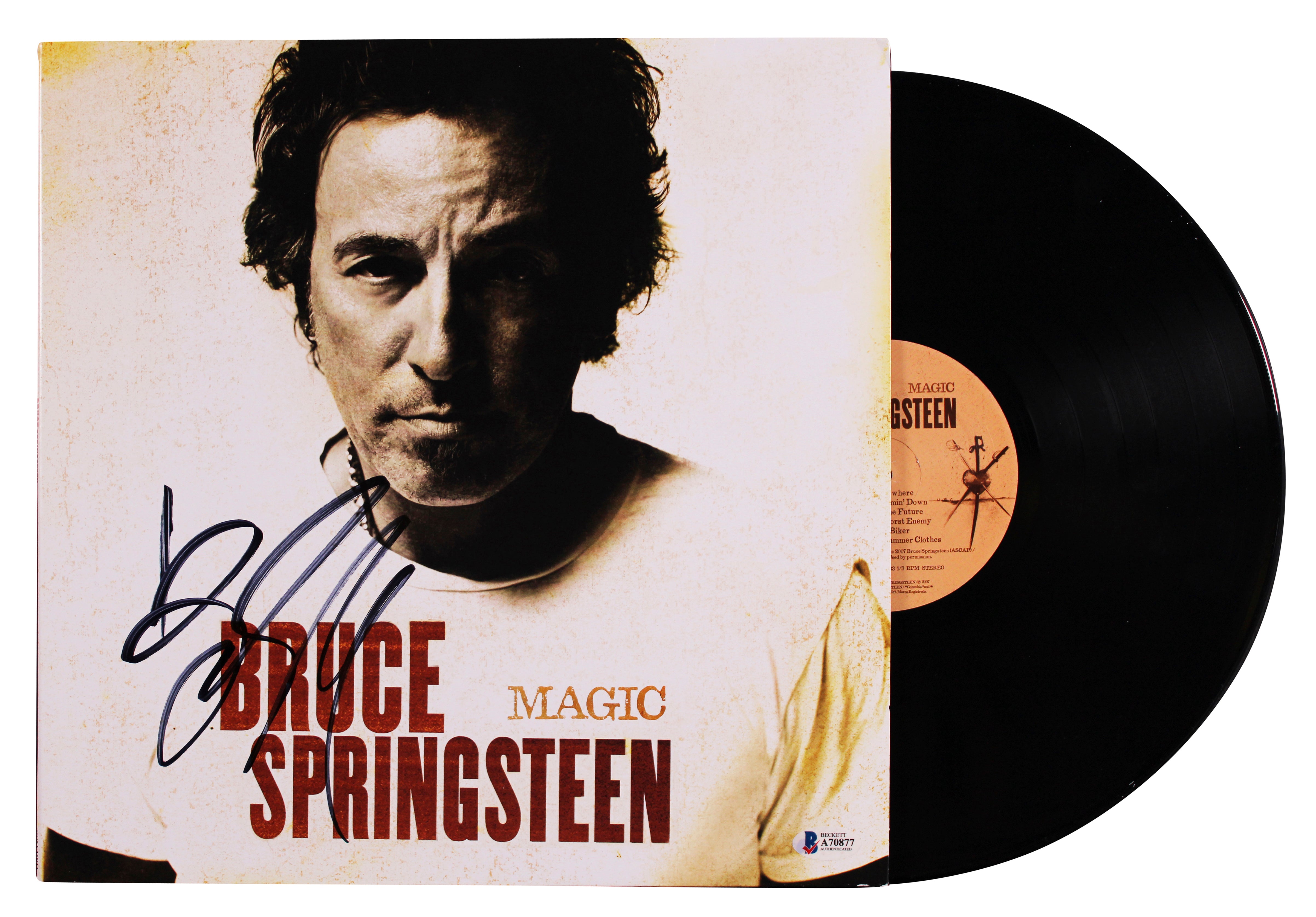 Bruce Springsteen Authentic Signed Magic Album Cover W/ Vinyl BAS #A70877