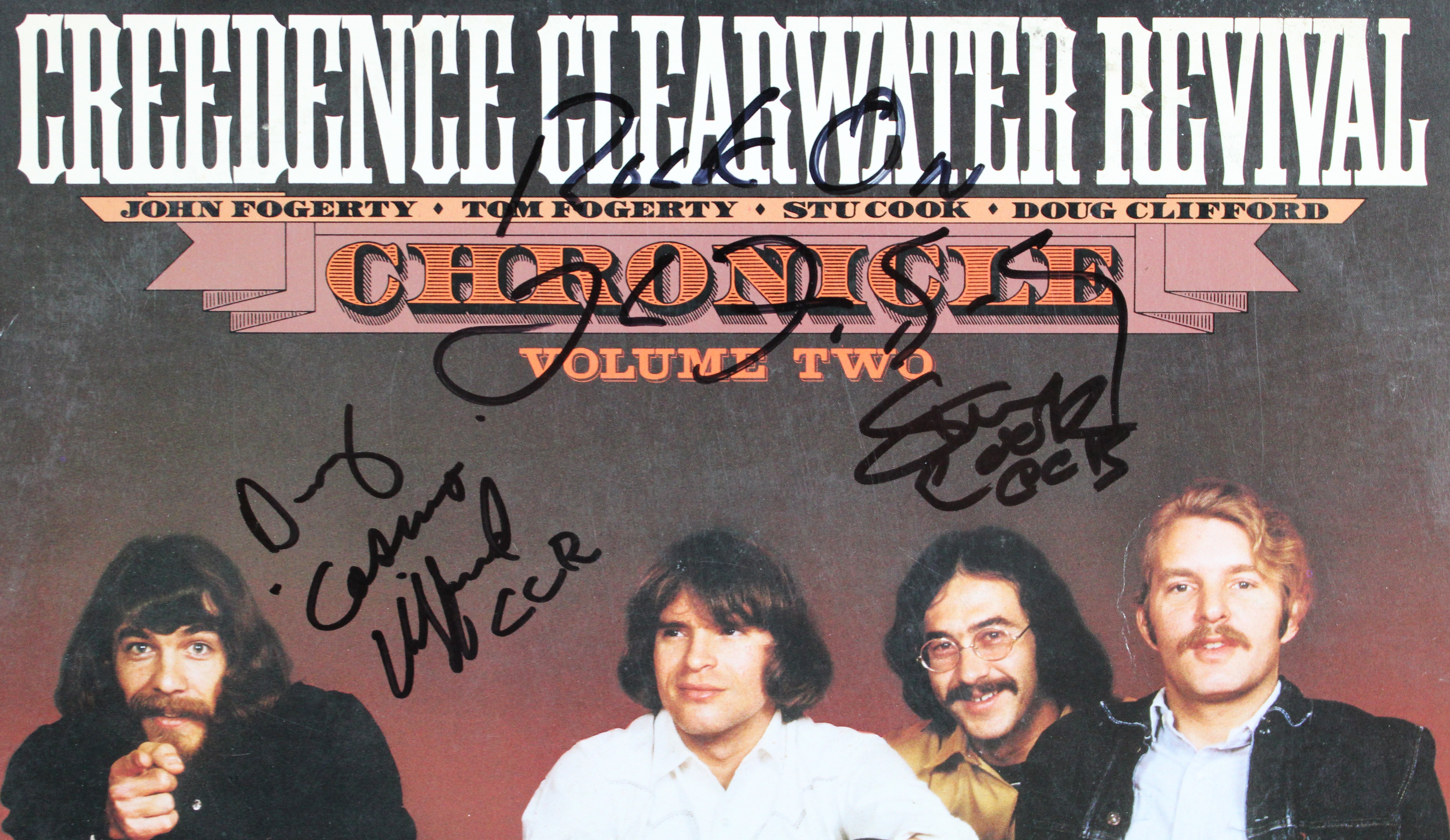 Creedence Clearwater Revival Fogerty, Cook & Clifford Signed Chronicle Album PSA