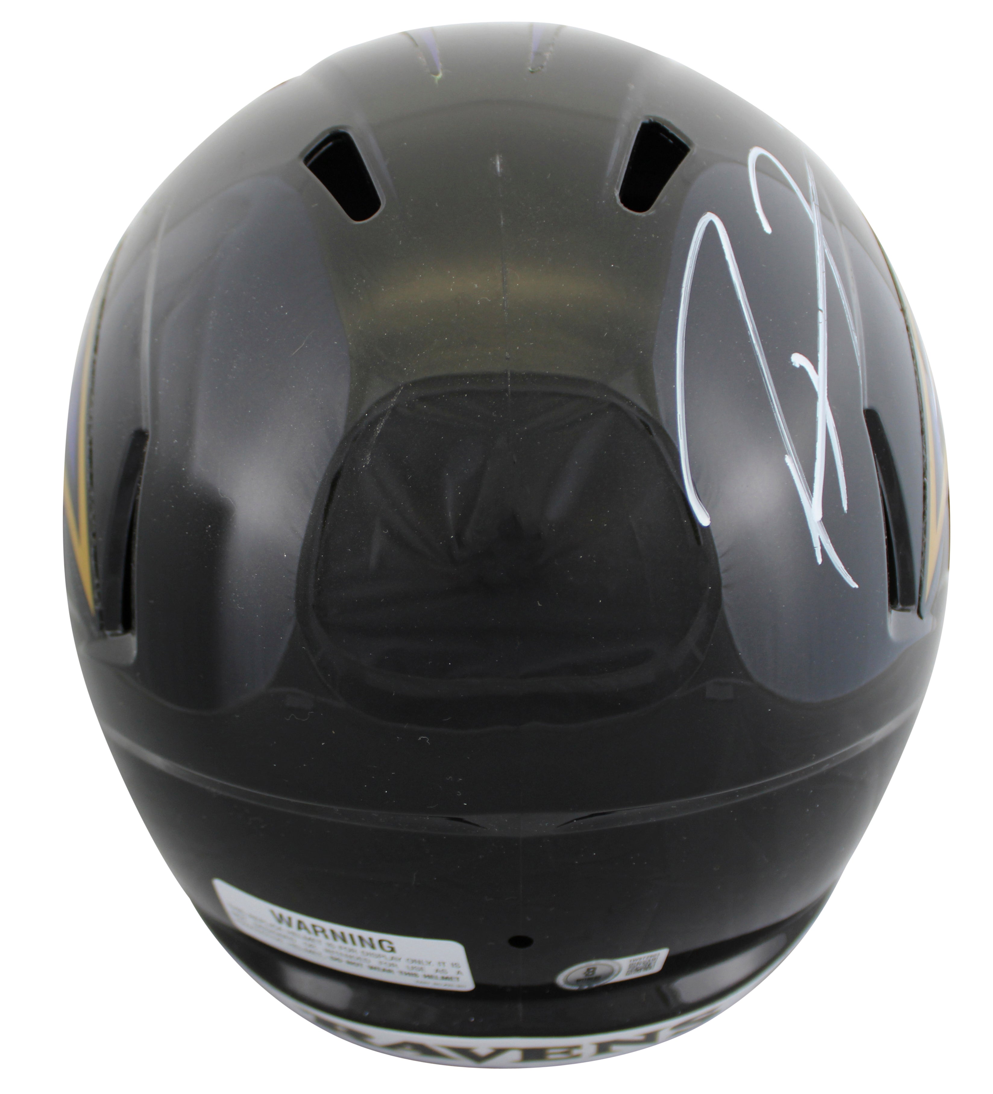 Ravens Ray Lewis Signed Full Size Speed Rep Helmet BAS Witnessed #1W972903