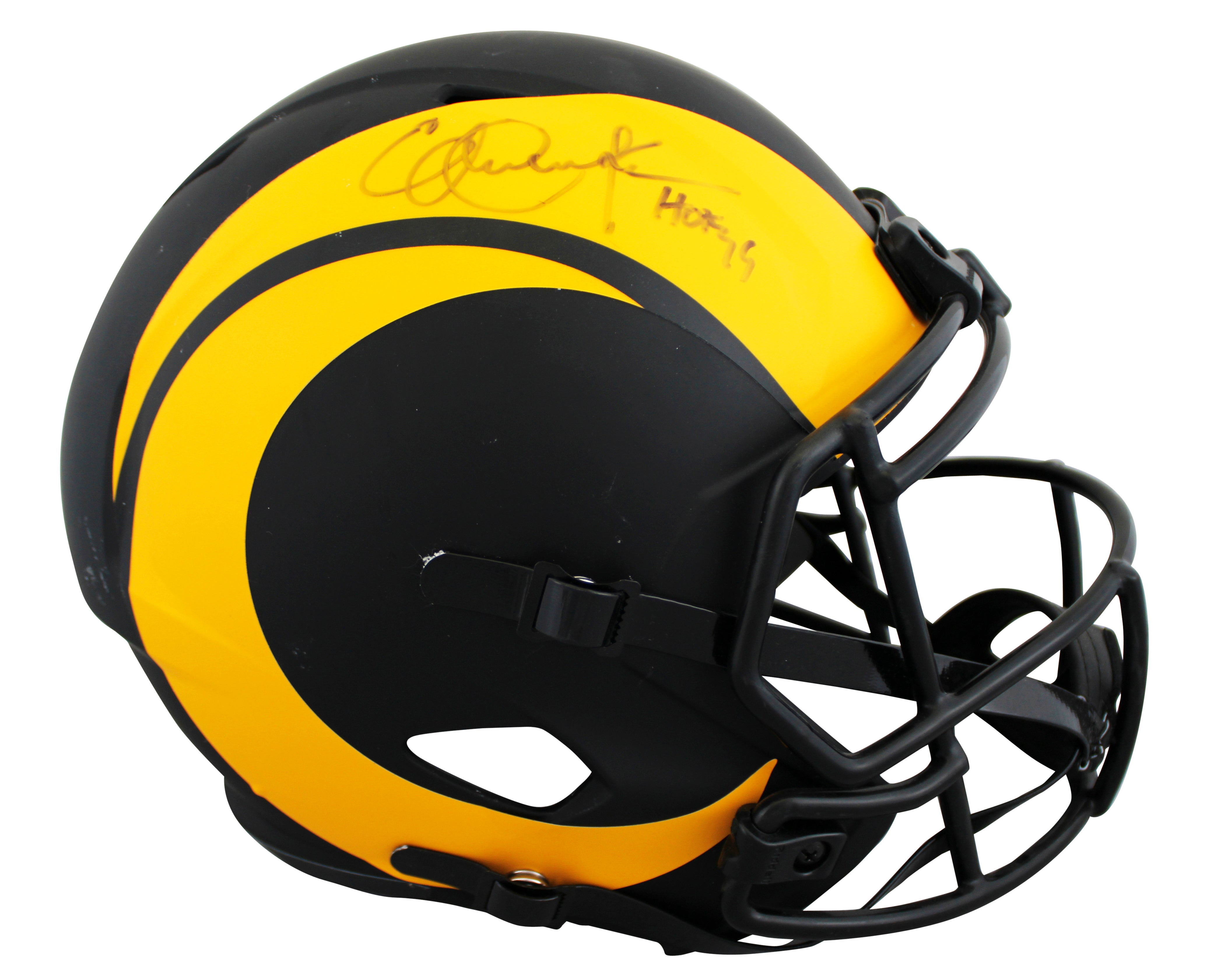 Rams Eric Dickerson "HOF 99" Signed Eclipse F/S Speed Rep Helmet BAS W #WS41823