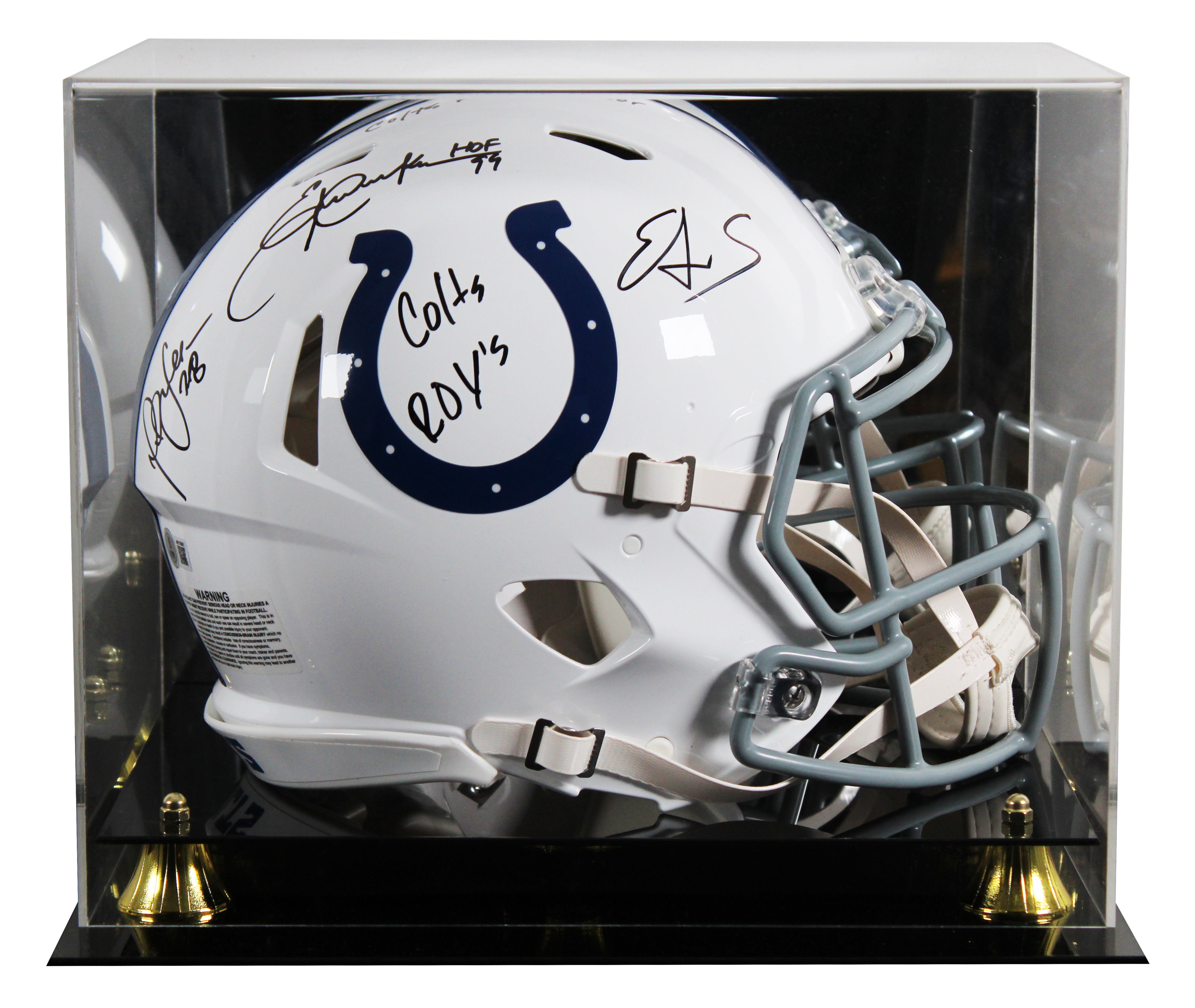 Colts (3) Faulk, Dickerson & James Signed F/S Speed Proline Helmet W/ Case BAS W