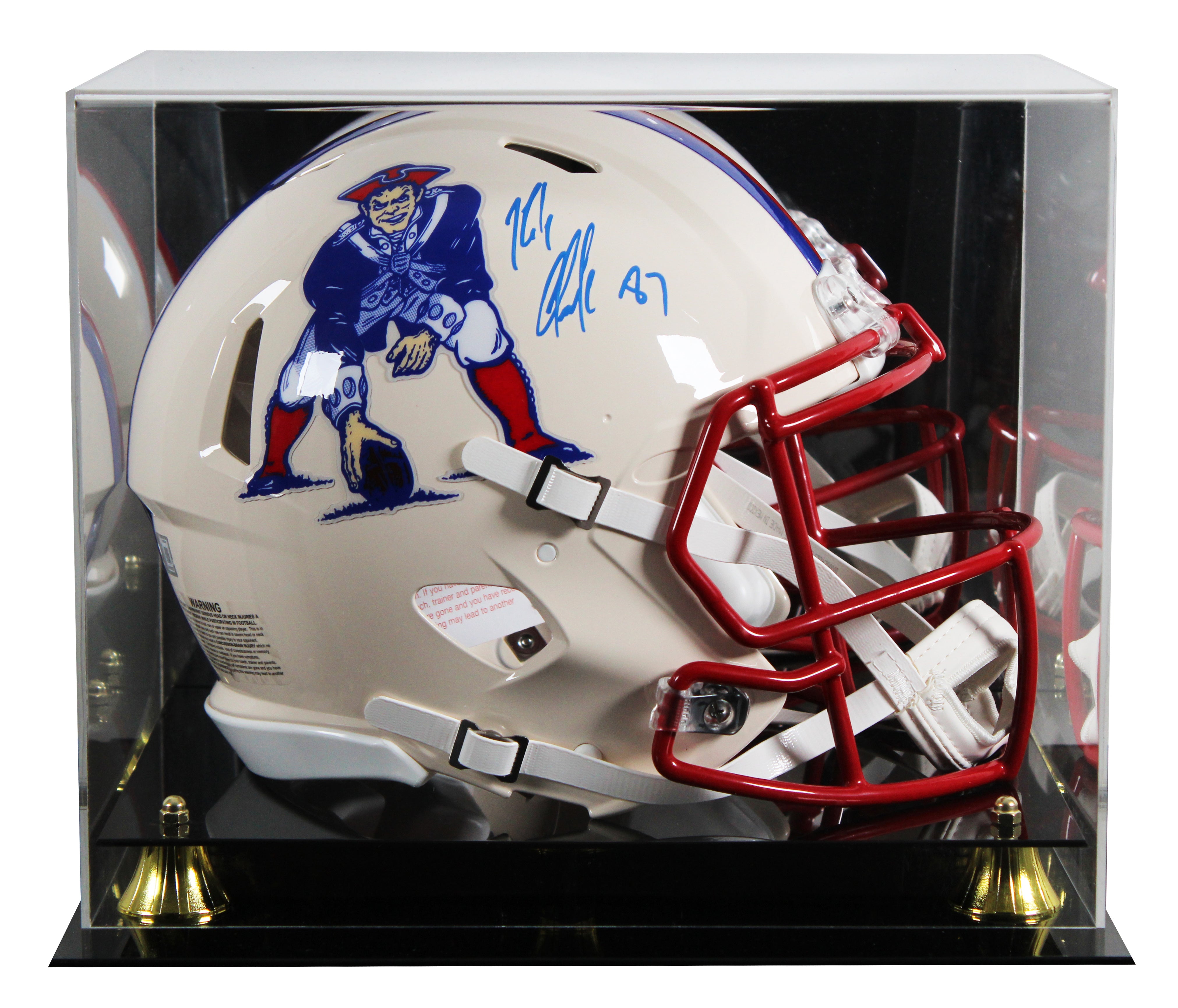 Patriots Rob Gronkowski Signed Retro F/S Speed Proline Helmet W/ Case BAS Wit