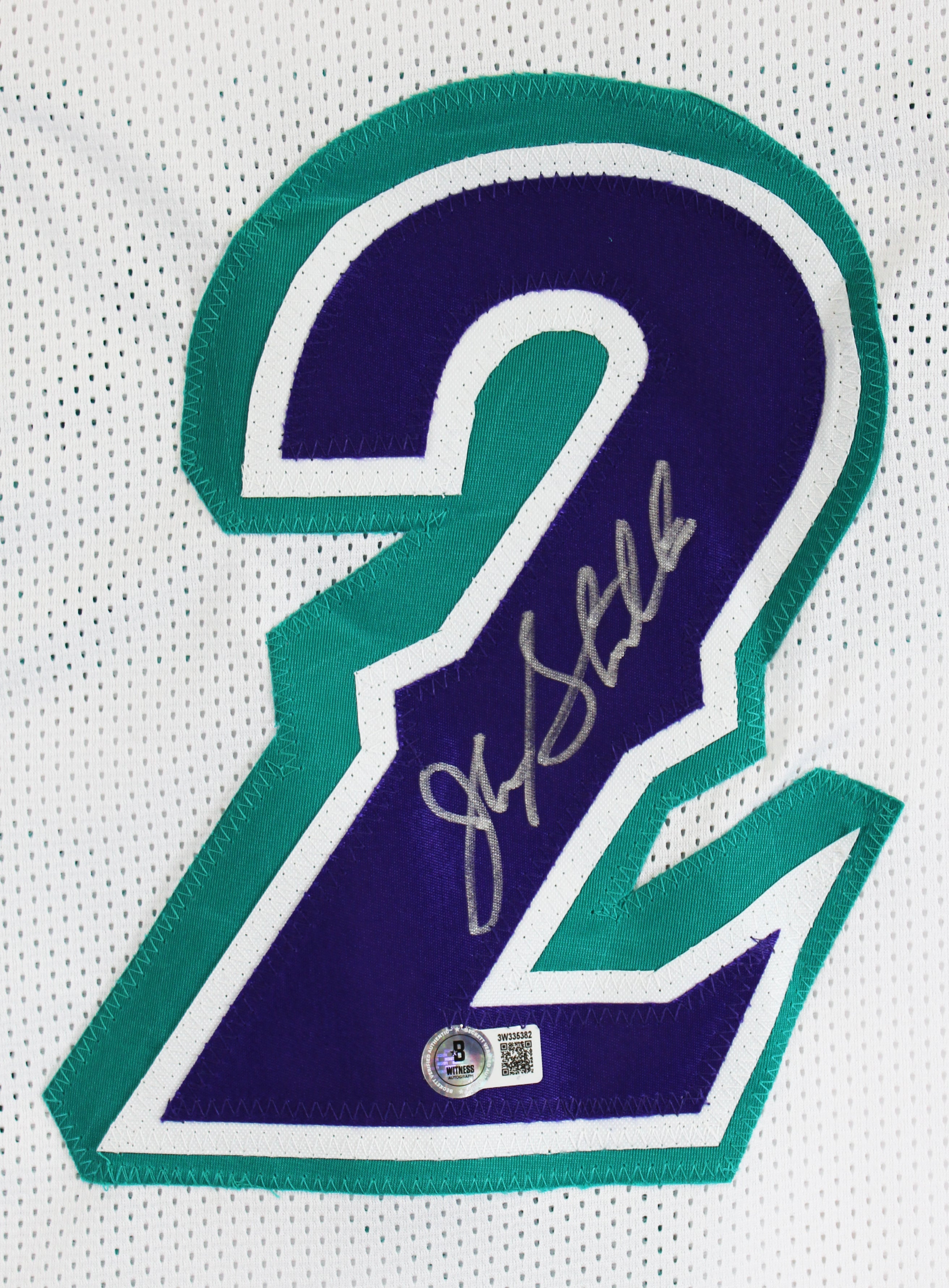 John Stockton Authentic Signed White Pro Style Framed Jersey BAS Witnessed