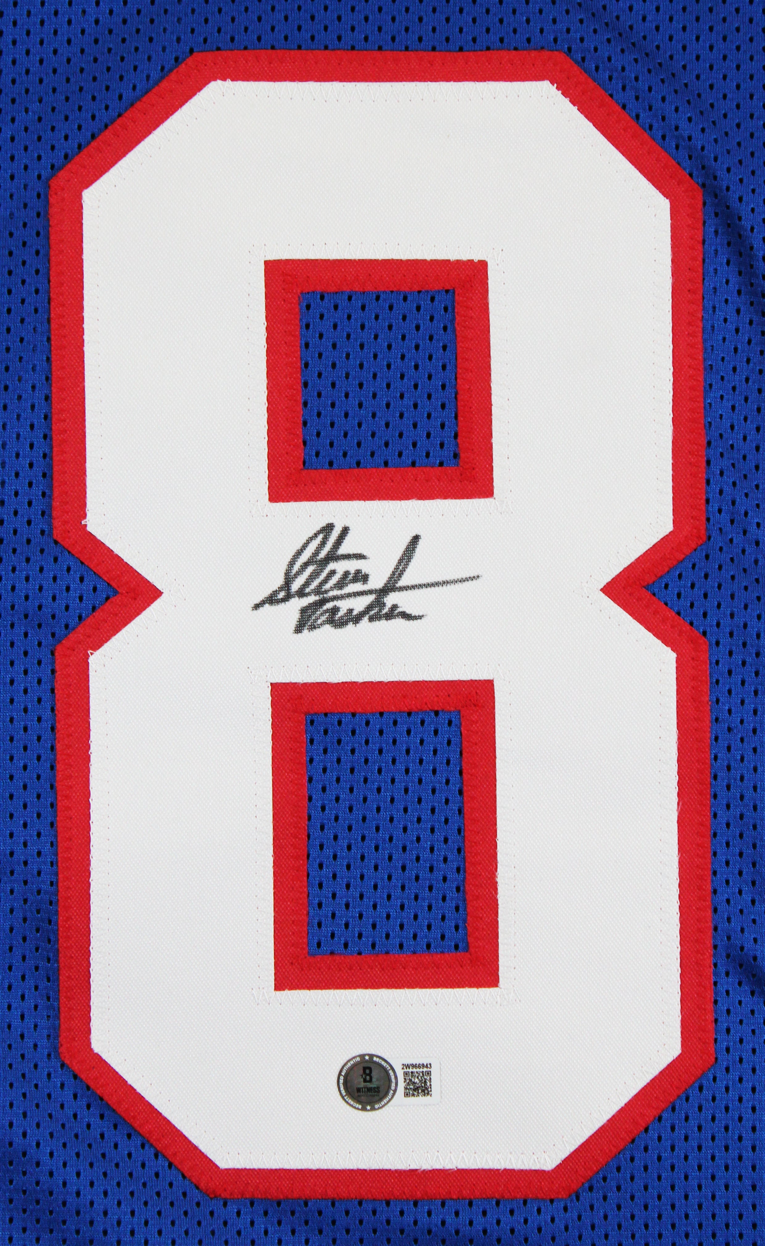 Steve Tasker Authentic Signed Blue Pro Style Jersey Autographed BAS Witnessed
