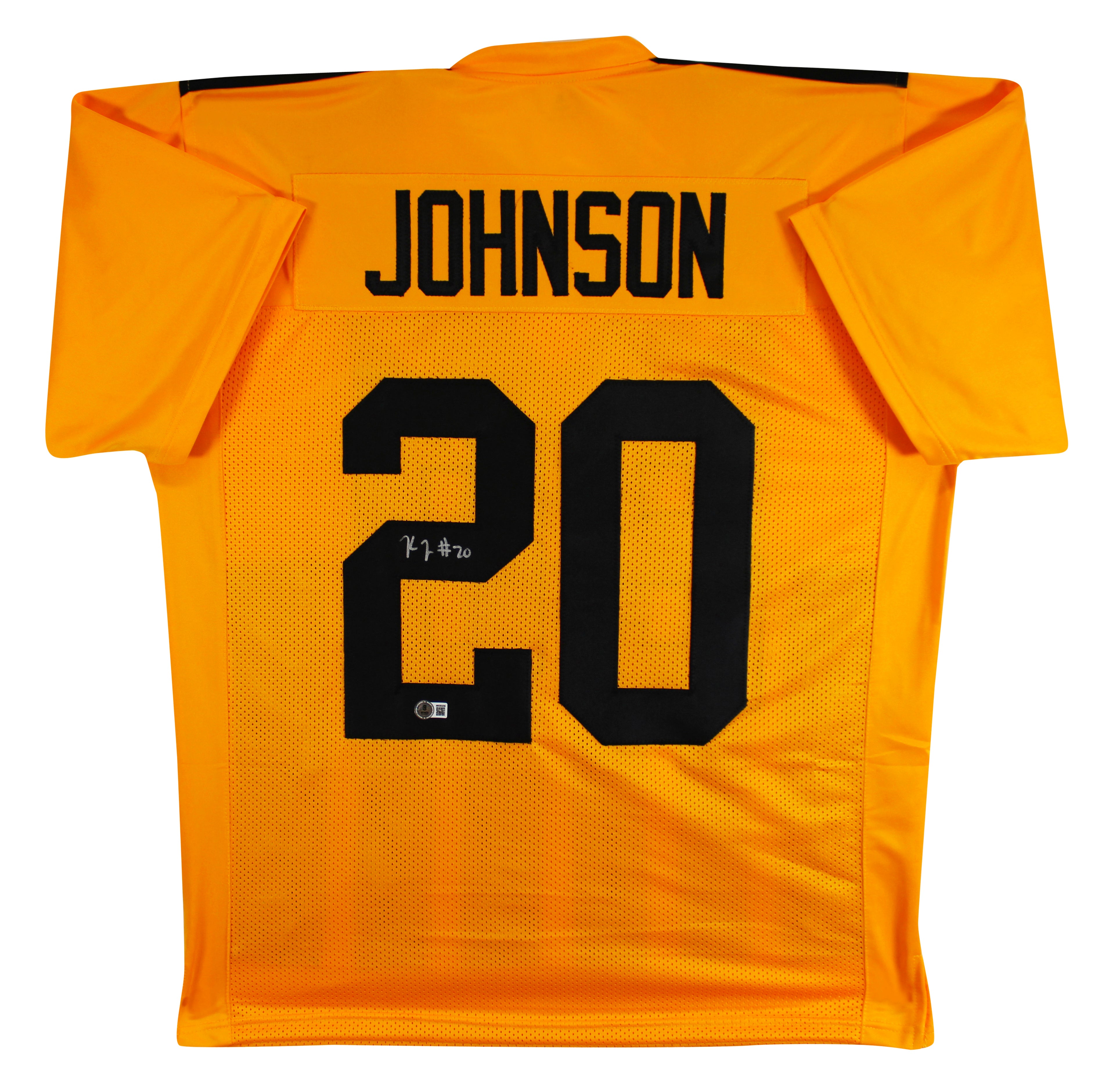 Kaleb Johnson Authentic Signed Yellow Pro Style Jersey Autographed BAS Witnessed
