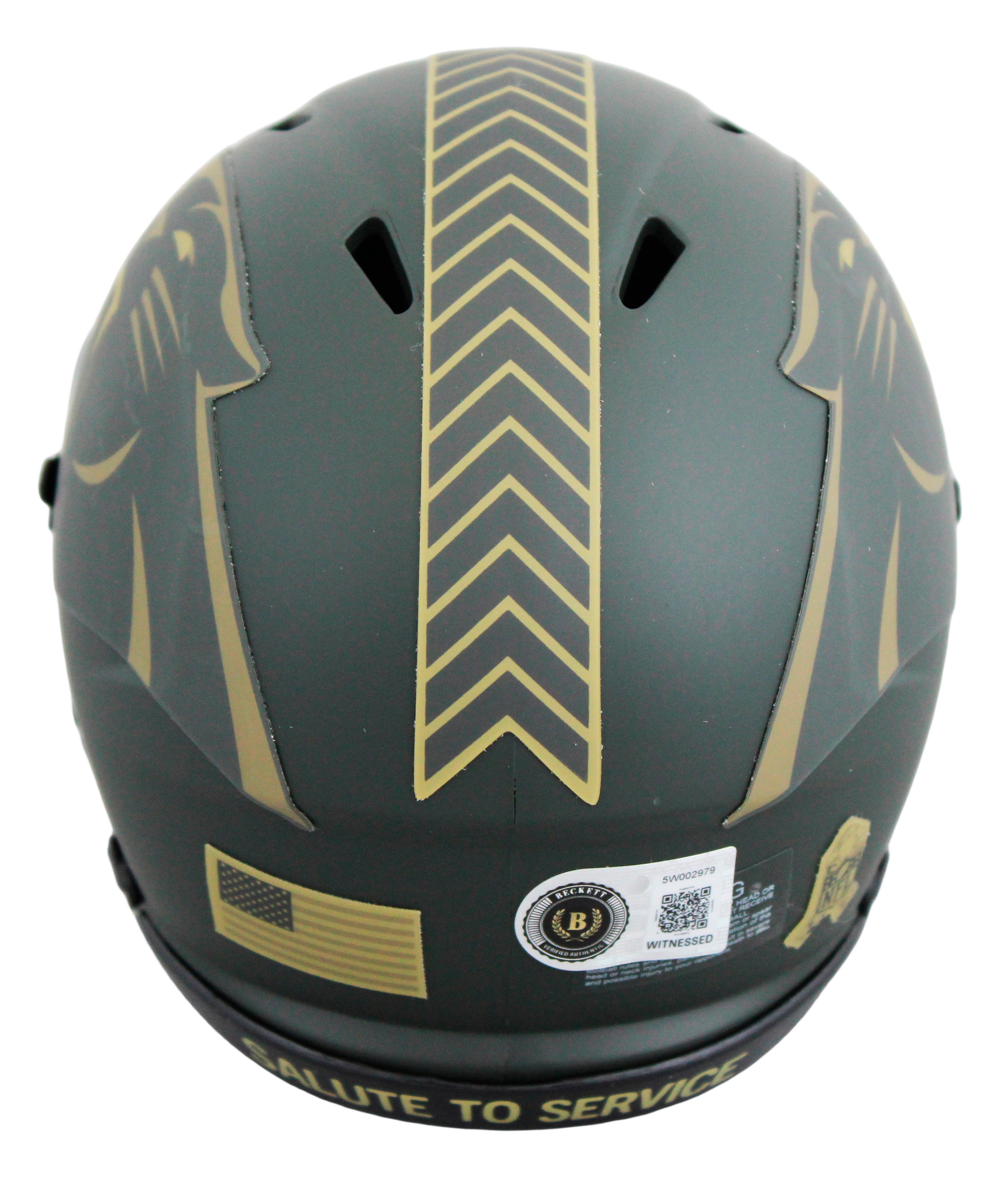 Panthers Luke Kuechly Signed Salute To Service IV Speed Mini Helmet BAS Witness