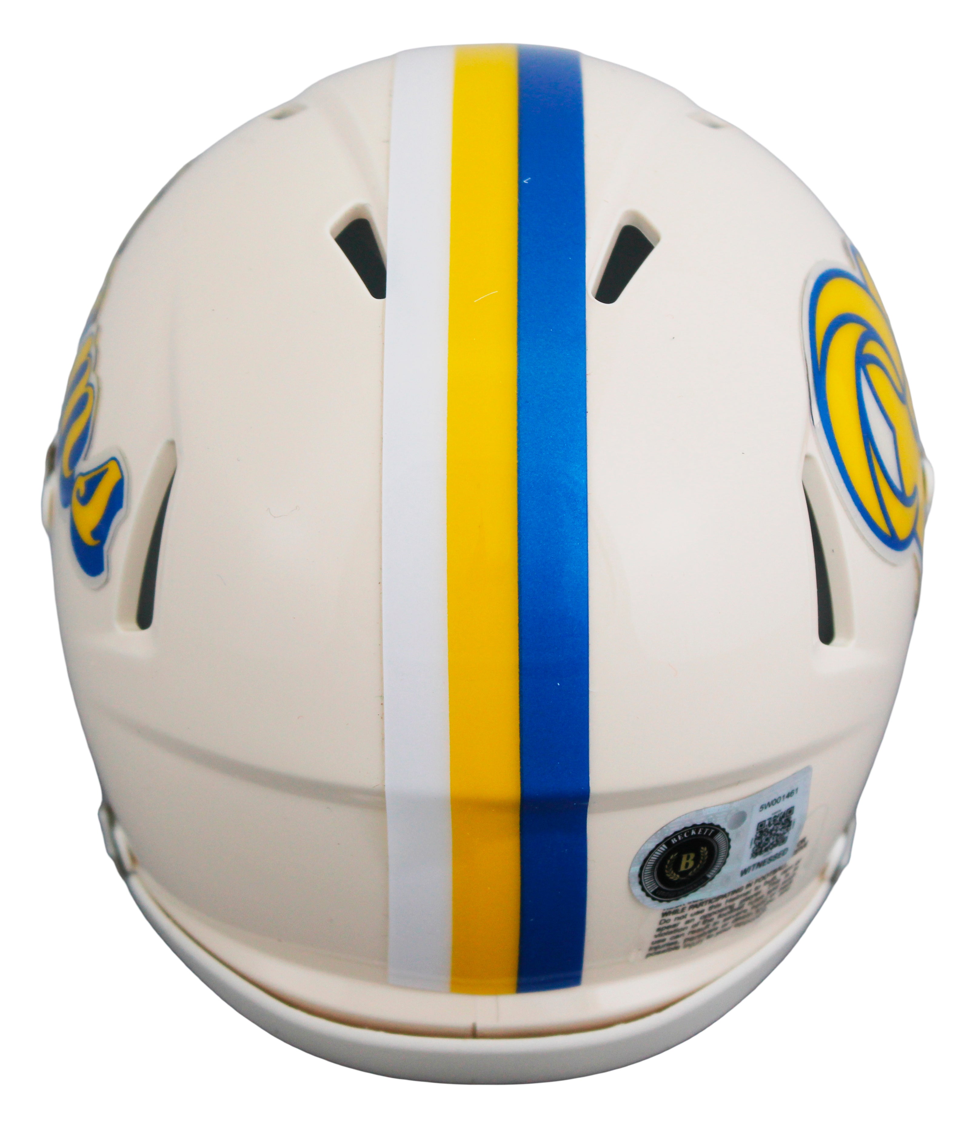Rams Marshall Faulk Authentic Signed Retro Speed Mini Helmet BAS Witnessed