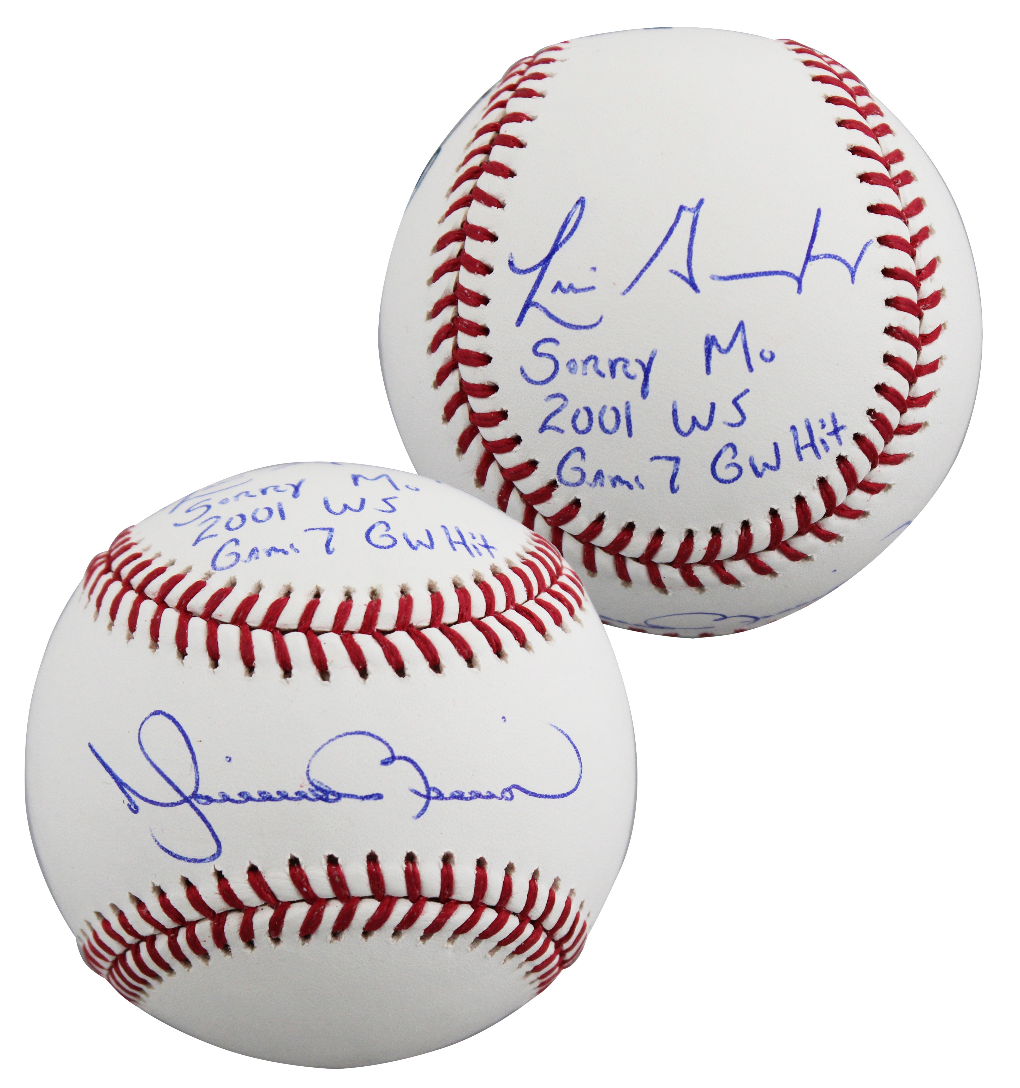 Mariano Rivera & Luis Gonzalez "Sorry Mo" Signed Baseball W/ Case BAS Witnessed