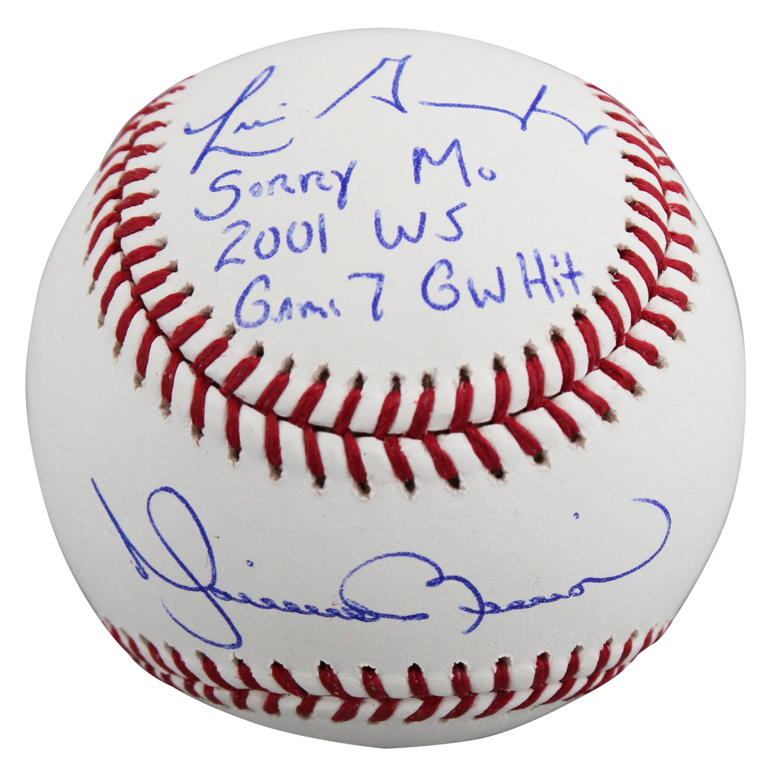 Mariano Rivera & Luis Gonzalez "Sorry Mo" Signed Baseball W/ Case BAS Witnessed