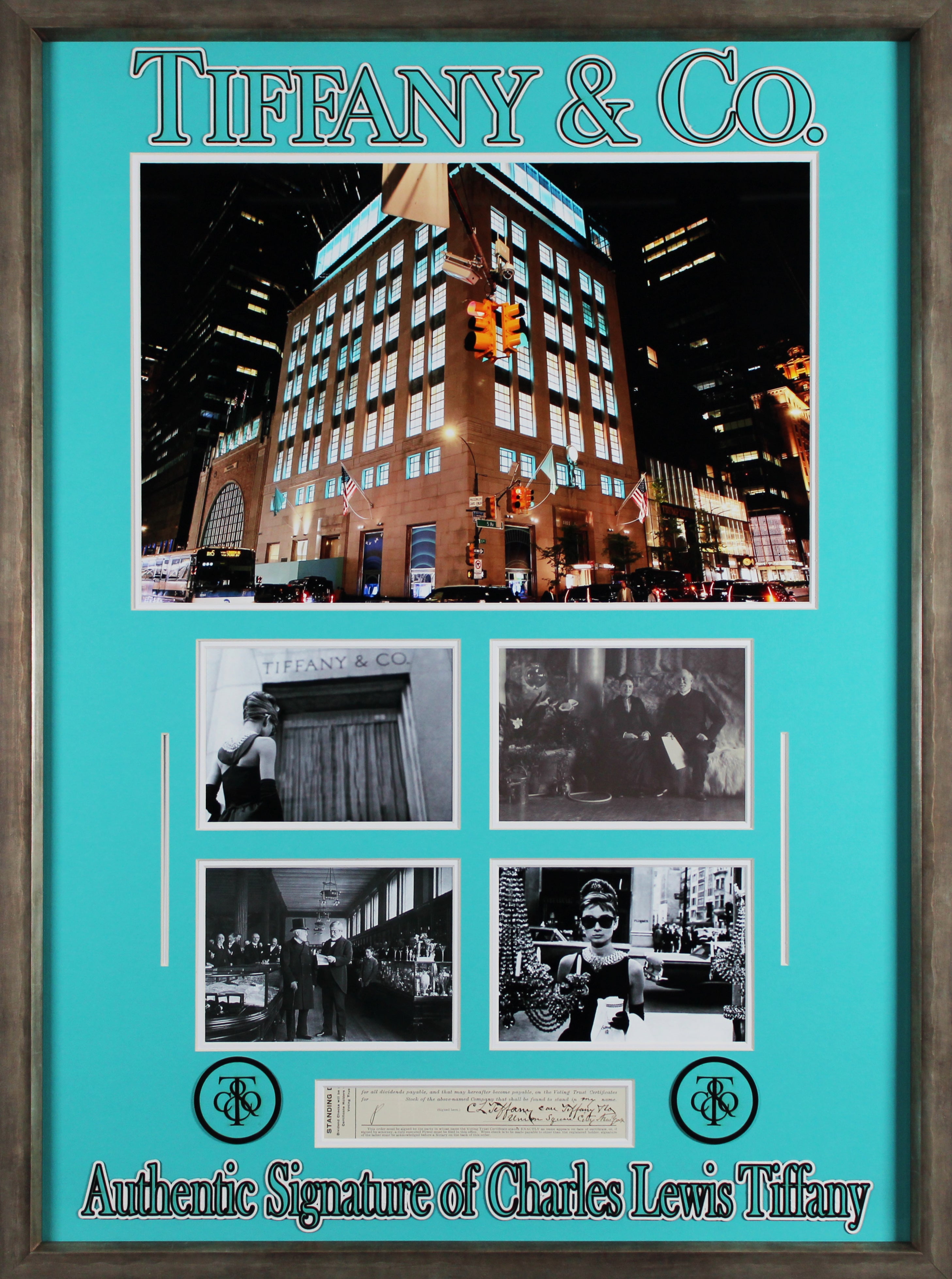 Charles Tiffany Authentic Signed & Framed 1.5x9.5 Cut Signature BAS #AE13689